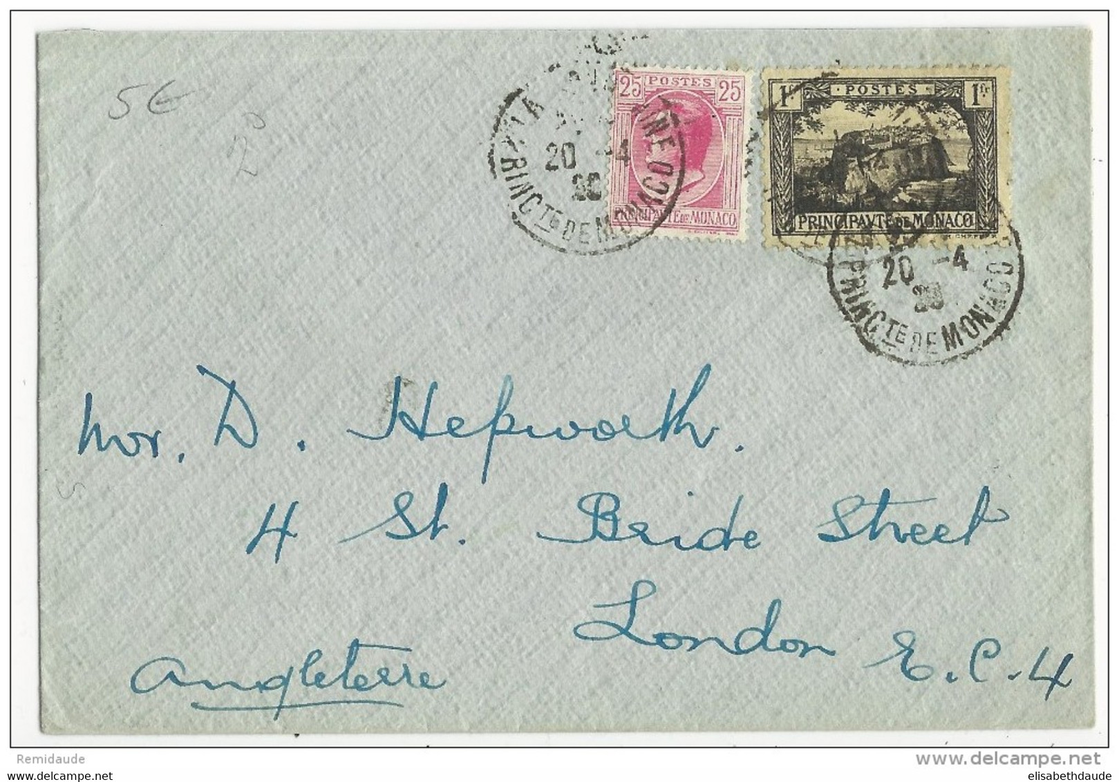 MONACO - 1926 - ENVELOPPE De MONACO Pour LONDON (ANGLETERRE) - Postmarks
