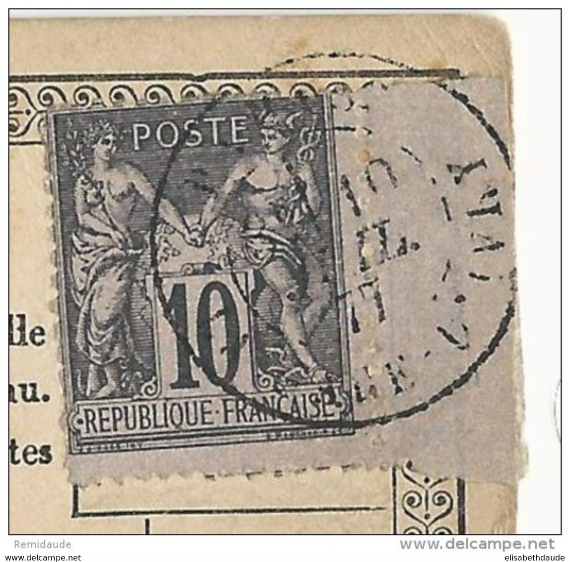 1877 - 10c SAGE N/U Avec BORD DE FEUILLE Sur CARTE PRECURSEUR De PARIS - Cartoline Precursori