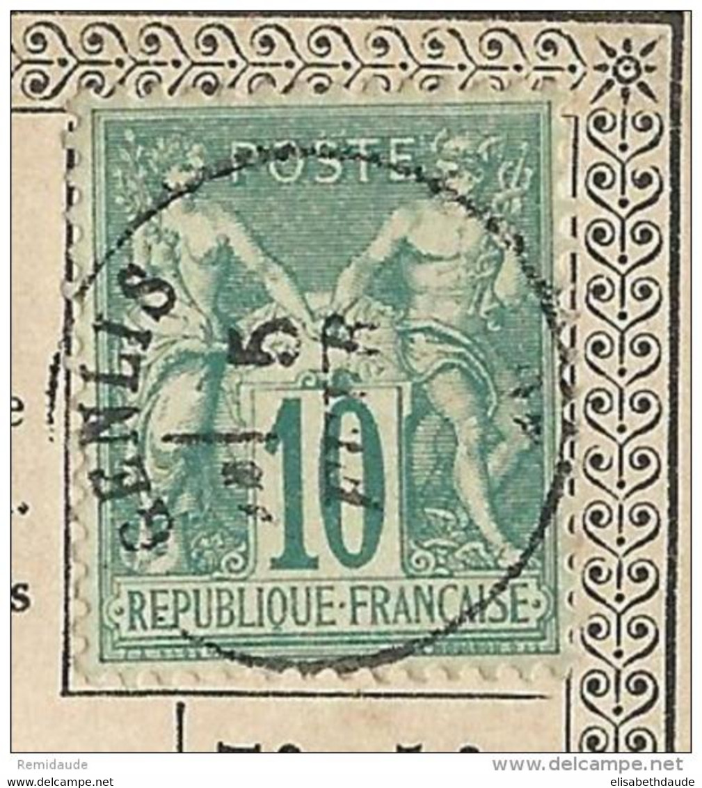 1877 - SAGE 10c N/B Sur CARTE PRECURSEUR De GENLIS (COTE D'OR) - BOITE RURALE L NON IDENTIFIEE - Vorläufer