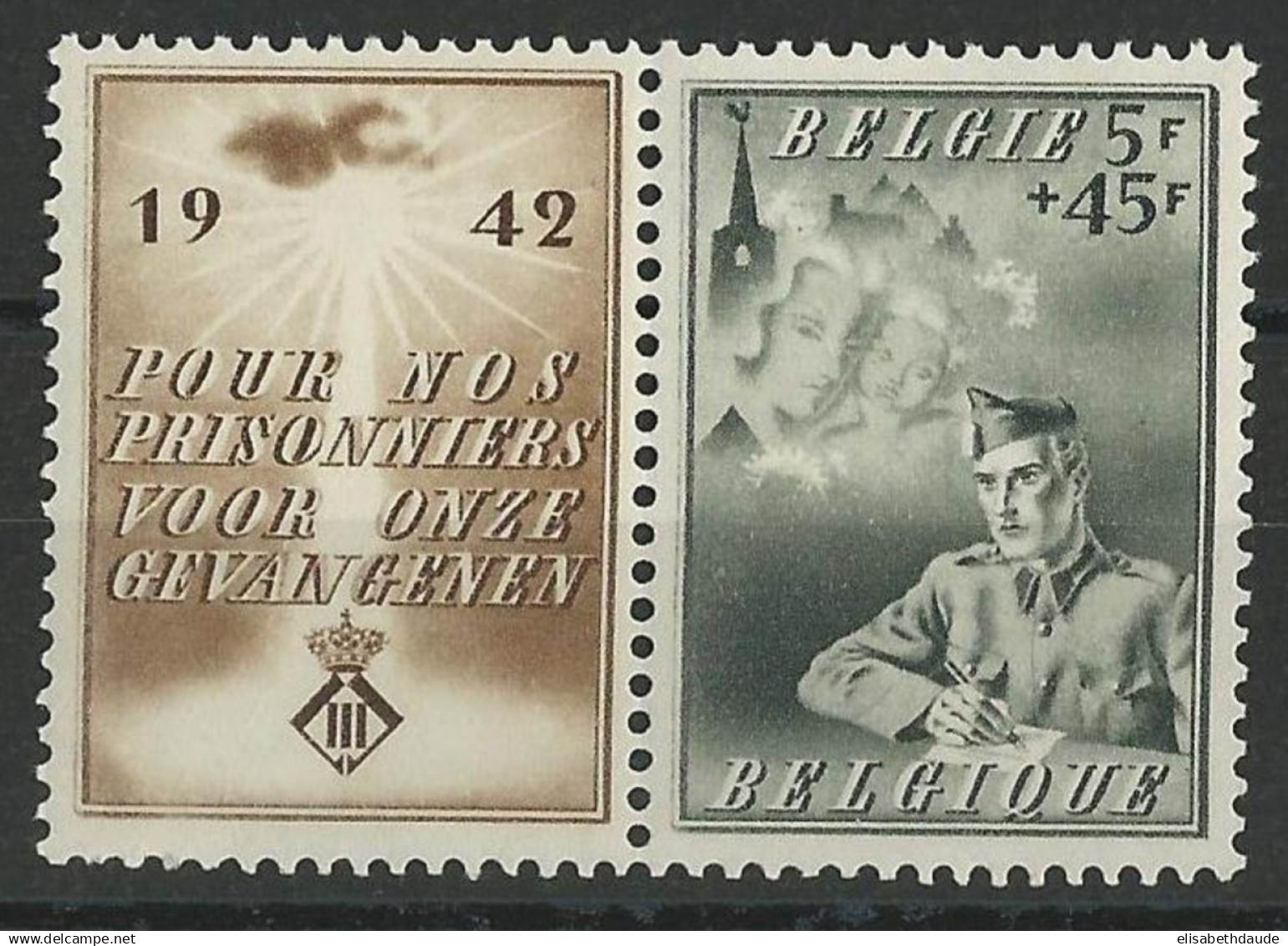 BELGIQUE - 1942 - YVERT N°602 ** - COTE = 17 EURO - Nuovi