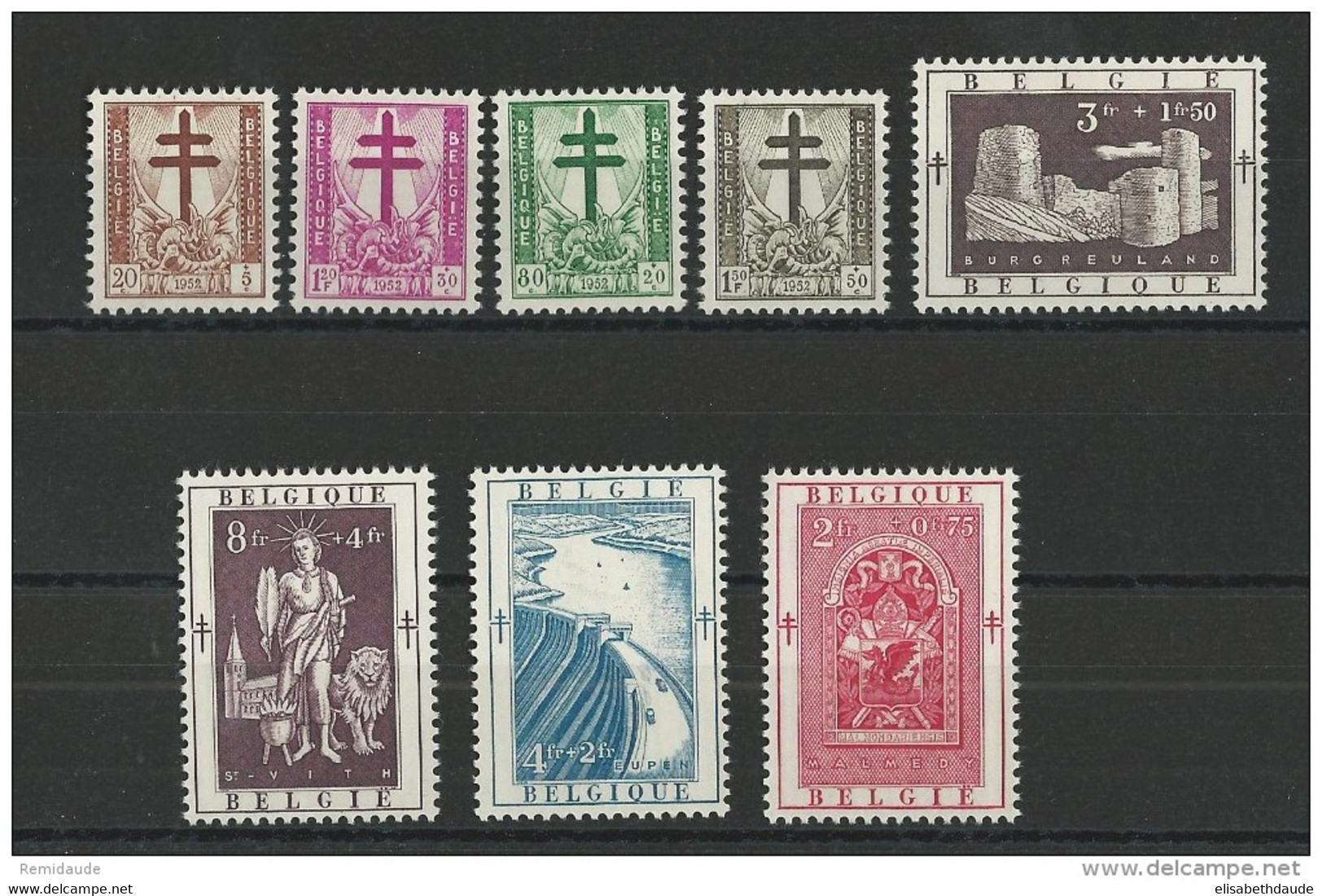 BELGIQUE - 1952 - YVERT N°900/7 * MLH - COTE = 47.5 EURO - Unused Stamps