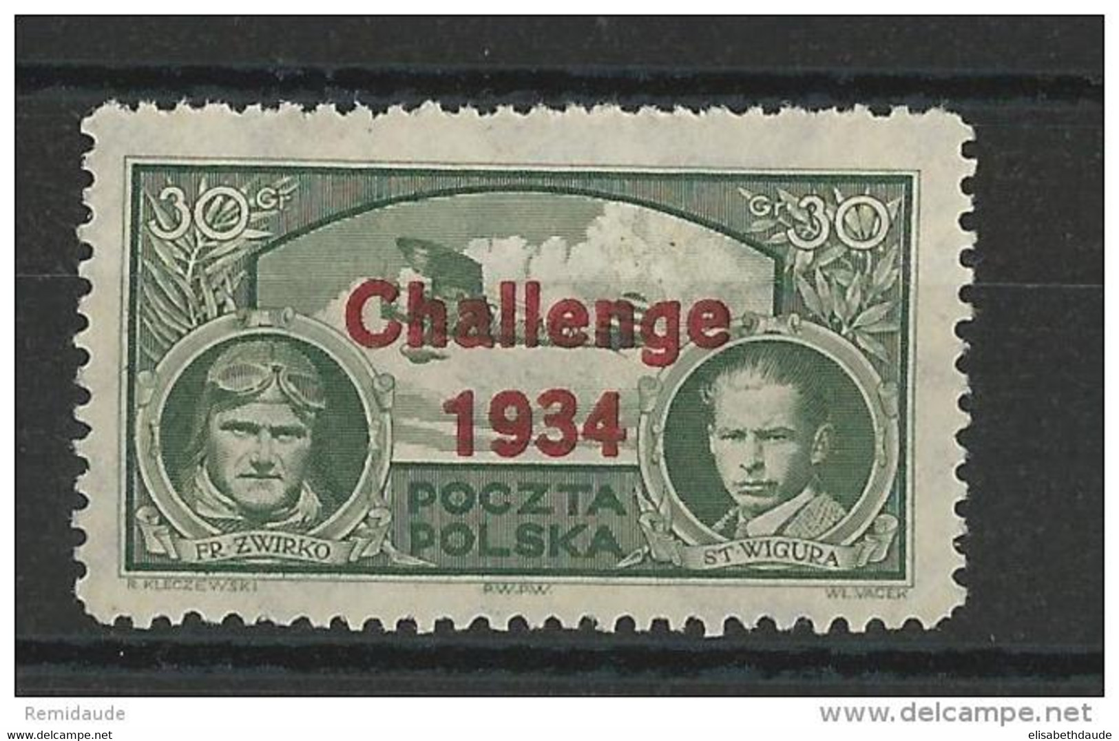 POLOGNE - POSTE AERIENNE - YVERT N° 9B * - COTE  = 22 EUROS - - Unused Stamps