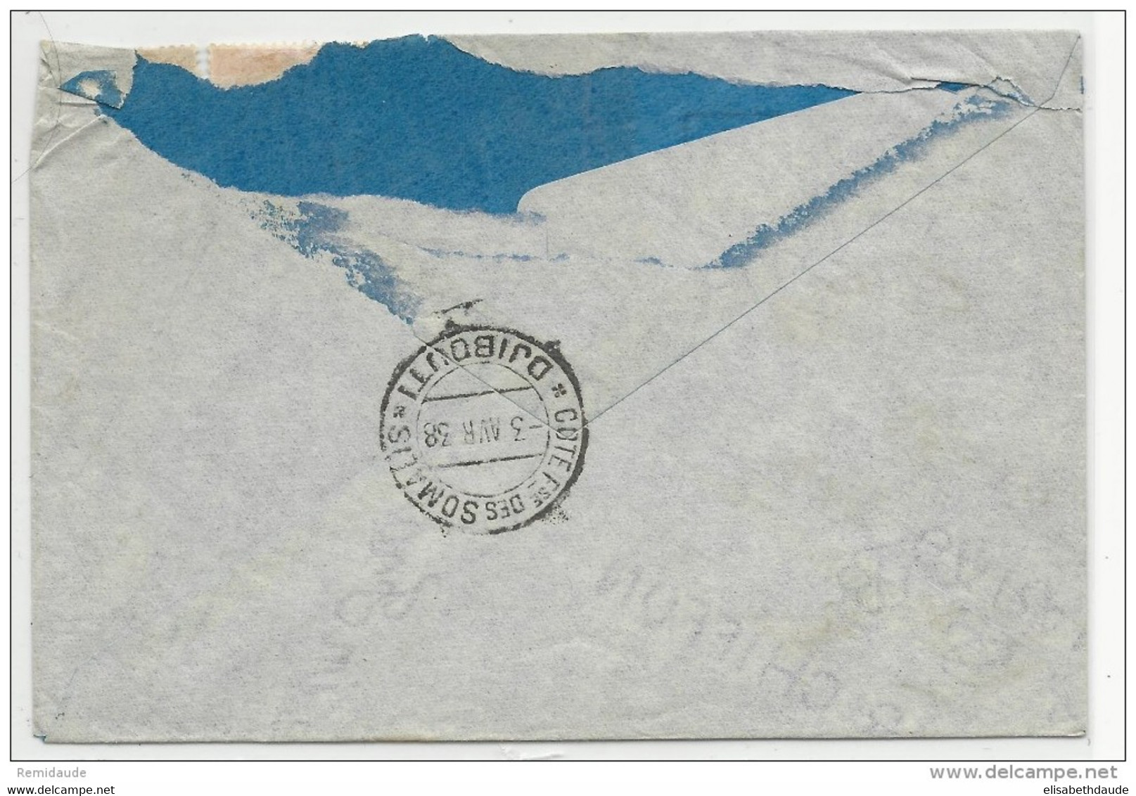 1938 - ENVELOPPE Par AVION De PARIS Pour DJIBOUTI (COTE DES SOMALIS) - PAIX + SEMEUSES - 1932-39 Peace