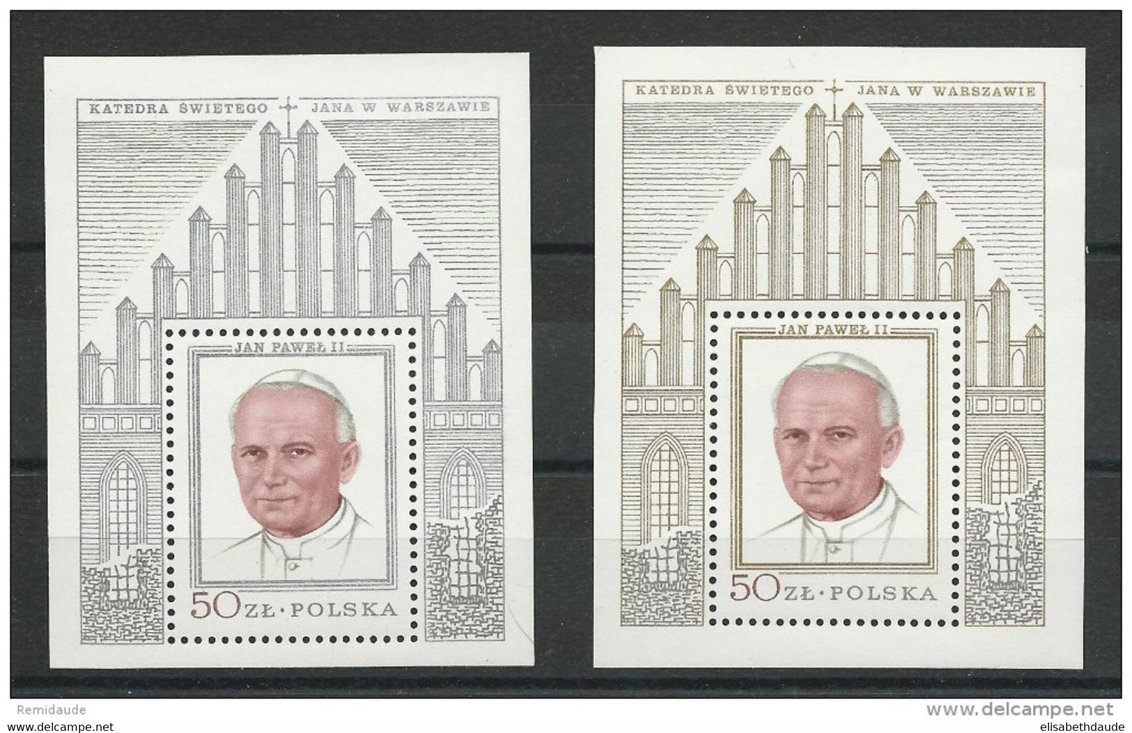 POLOGNE - 1979 - BLOCS YVERT N° 83/84  ** - COTE = 80 EUROS - PAPE JEAN-PAUL II - Blokken & Velletjes