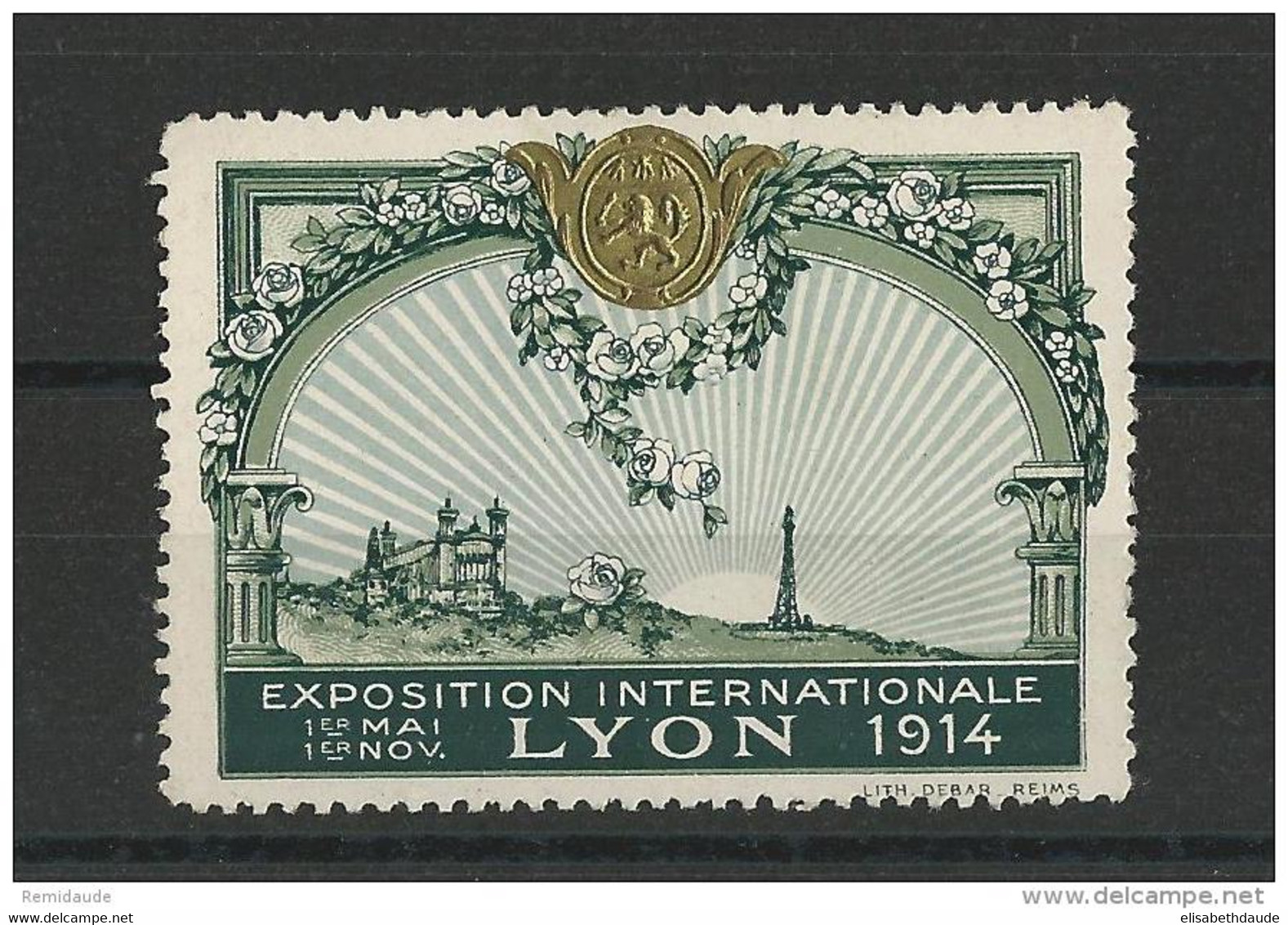 1914 - VIGNETTE "EXPOSITION INTERNATIONALE DE LYON" * - Other & Unclassified