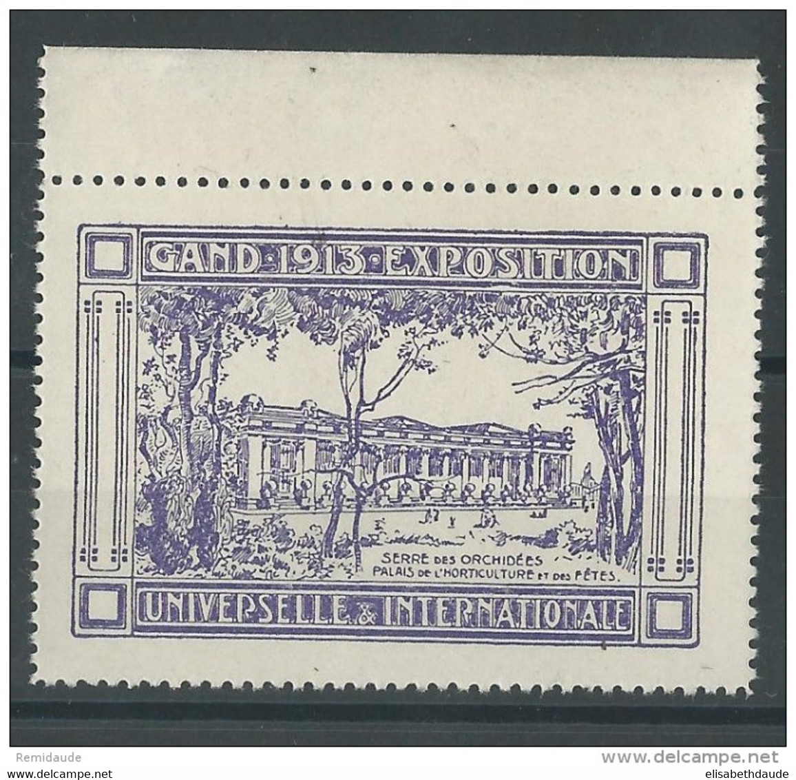 1913 - VIGNETTE "EXPOSITION INTERNATIONALE DE GAND" ** - ORCHIDEES - Erinnofilie [E]