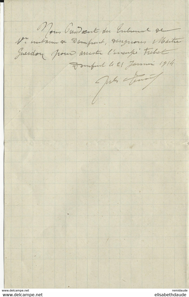 1914 - ENVELOPPE En FRANCHISE De L'ADMINISTRATION PENITENTIAIRE De ST MAURICE => PARIS REEXPEDIEE à DOMFRONT (ORNE) - Cartas Civiles En Franquicia