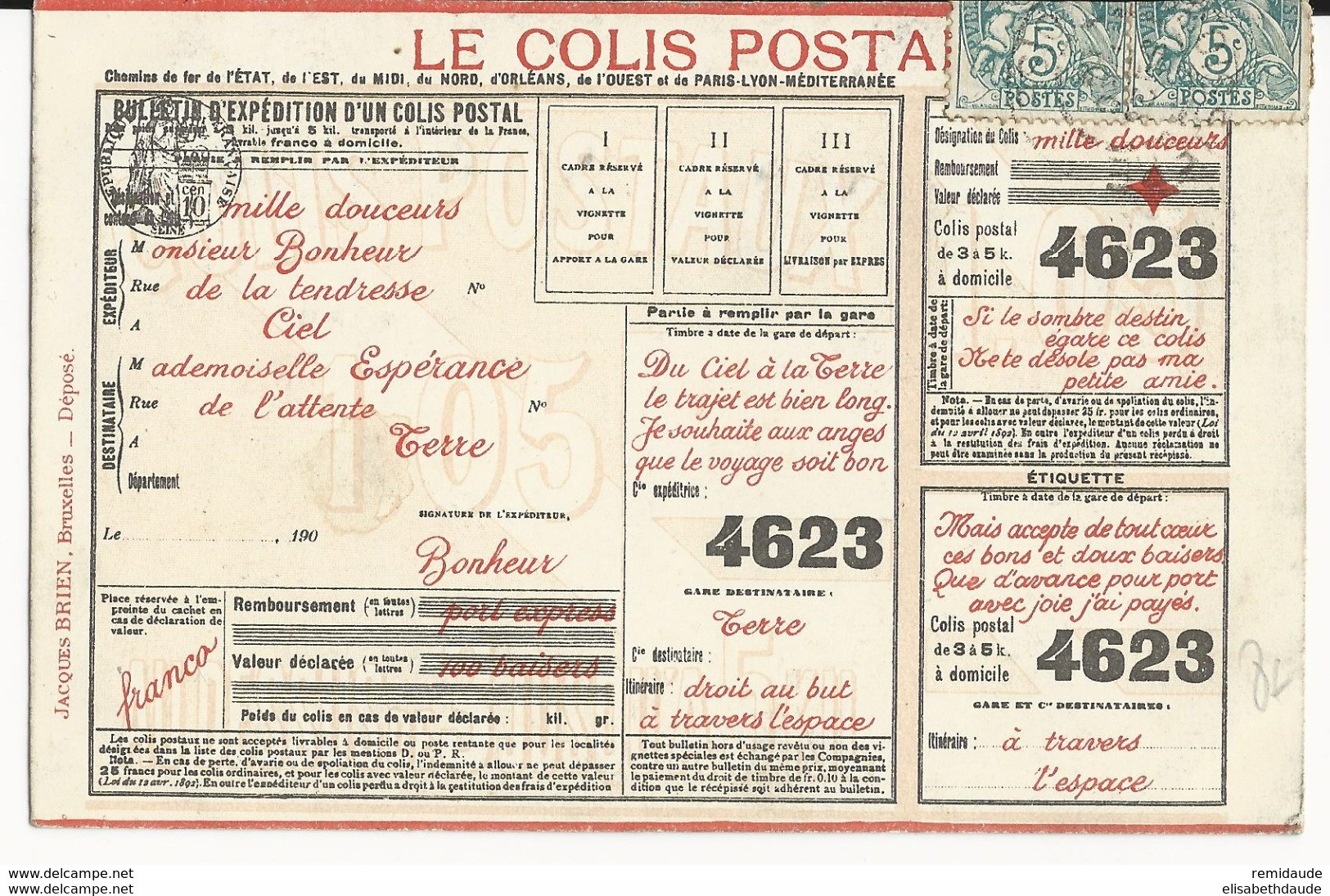 1904 - CARTE IMITATION Des COLIS POSTAUX - Lettres & Documents