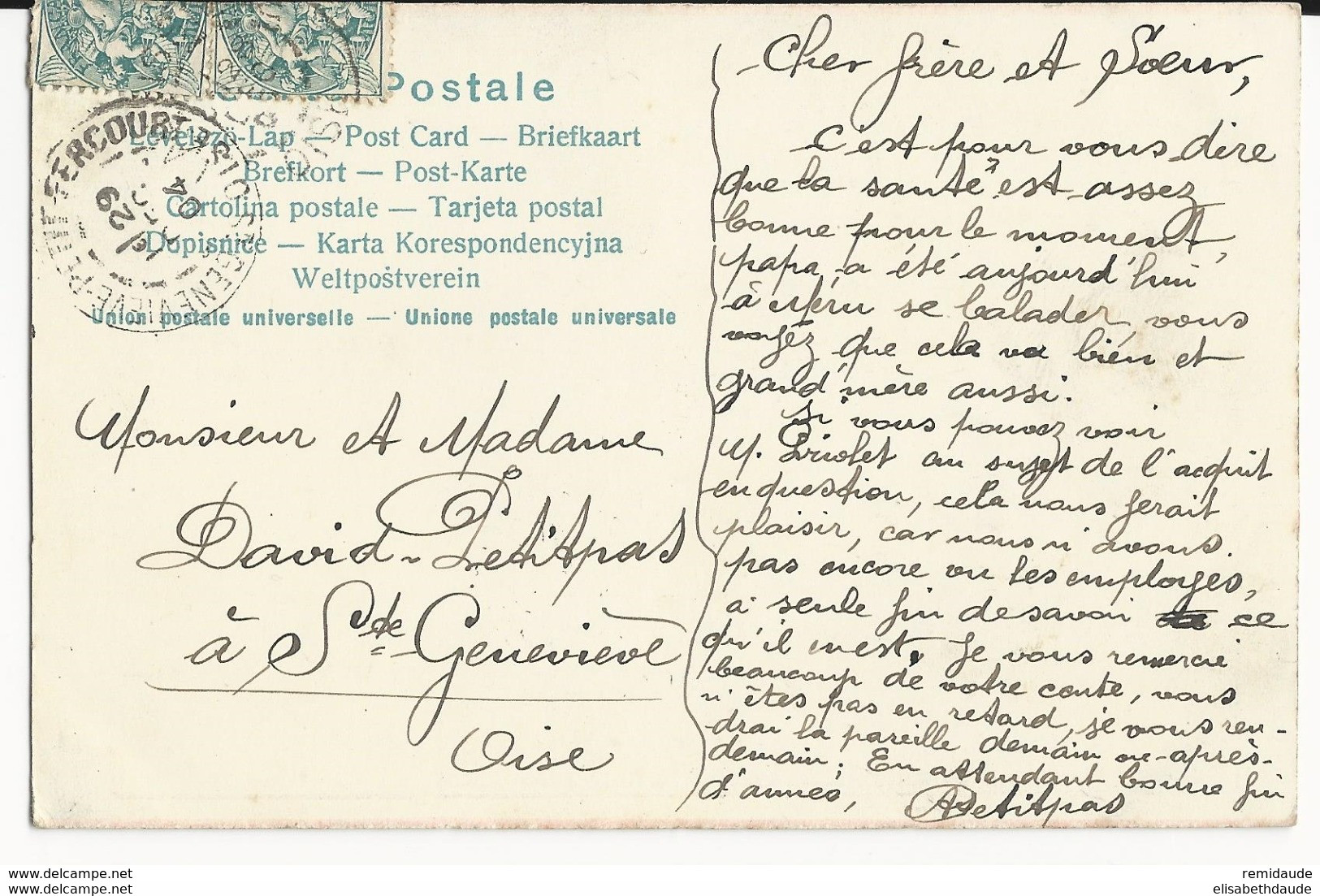 1904 - CARTE IMITATION Des COLIS POSTAUX - Storia Postale
