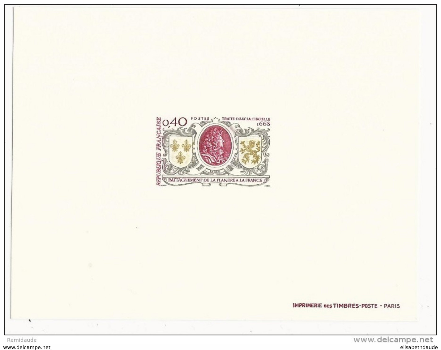 1968 - YVERT N°1563 - EPREUVE De LUXE - COTE MAURY = 40 EUROS - RATTACHEMENT FLANDRE - Luxury Proofs