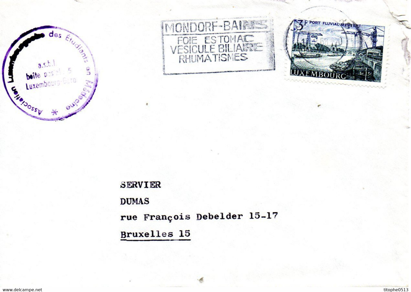 LUXEMBOURG. Flamme De 1968 Sur Enveloppe Ayant Circulé. Thermalisme à Mondorf-Bains. - Bäderwesen