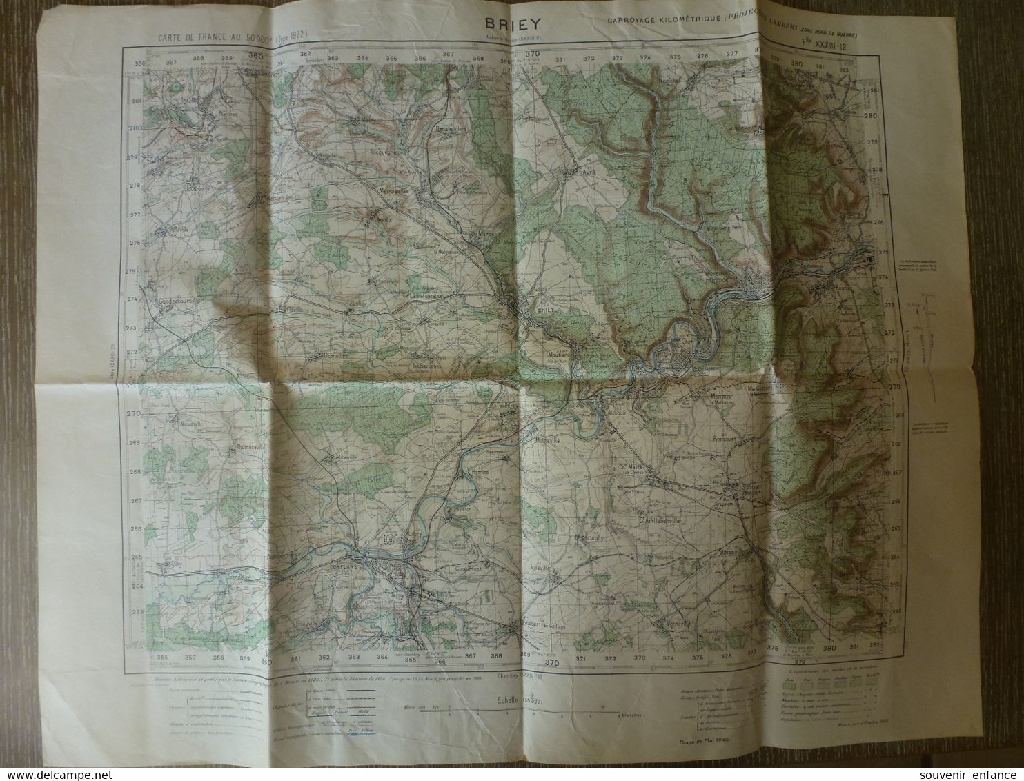 Carte Briey 54 Meurthe Et Moselle Moineville Avril Bettainvillers Moutiers Auboue Amanvillers - Carte Topografiche