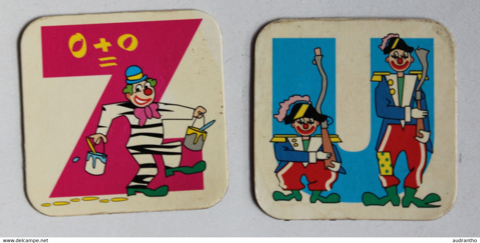 2 Magnets Alphabet Clown Lettre Z Et U Mini-Babybel - Gervais Années 90 - Magnetos