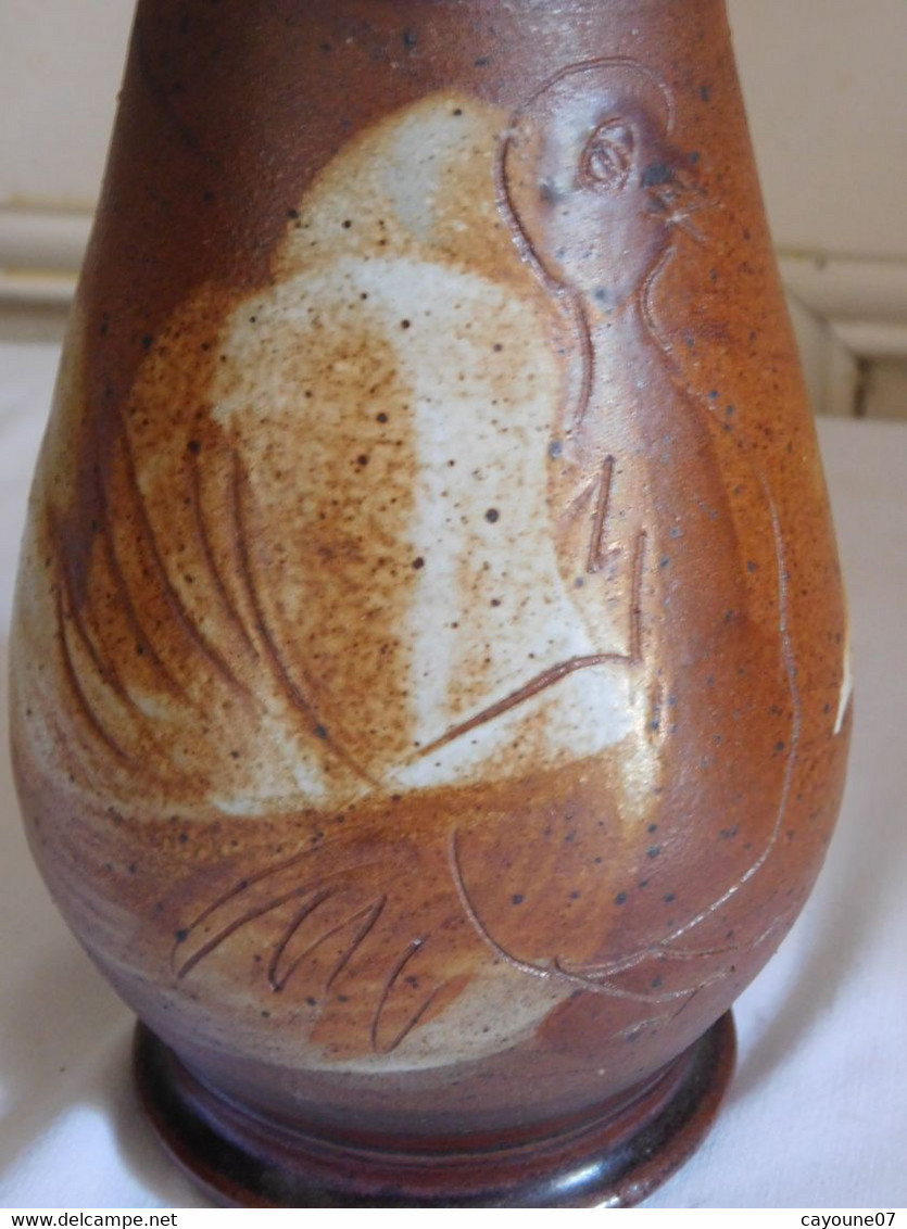 Voldemar VOLKOFF (1932/2007) Vase Ovoïde à Décor De Poules Faïence Vallauris - Vallauris (FRA)