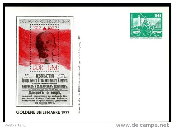 LENIN DDR PP16 C1/005a Privat-Postkarte Berlin 1977 - Lénine