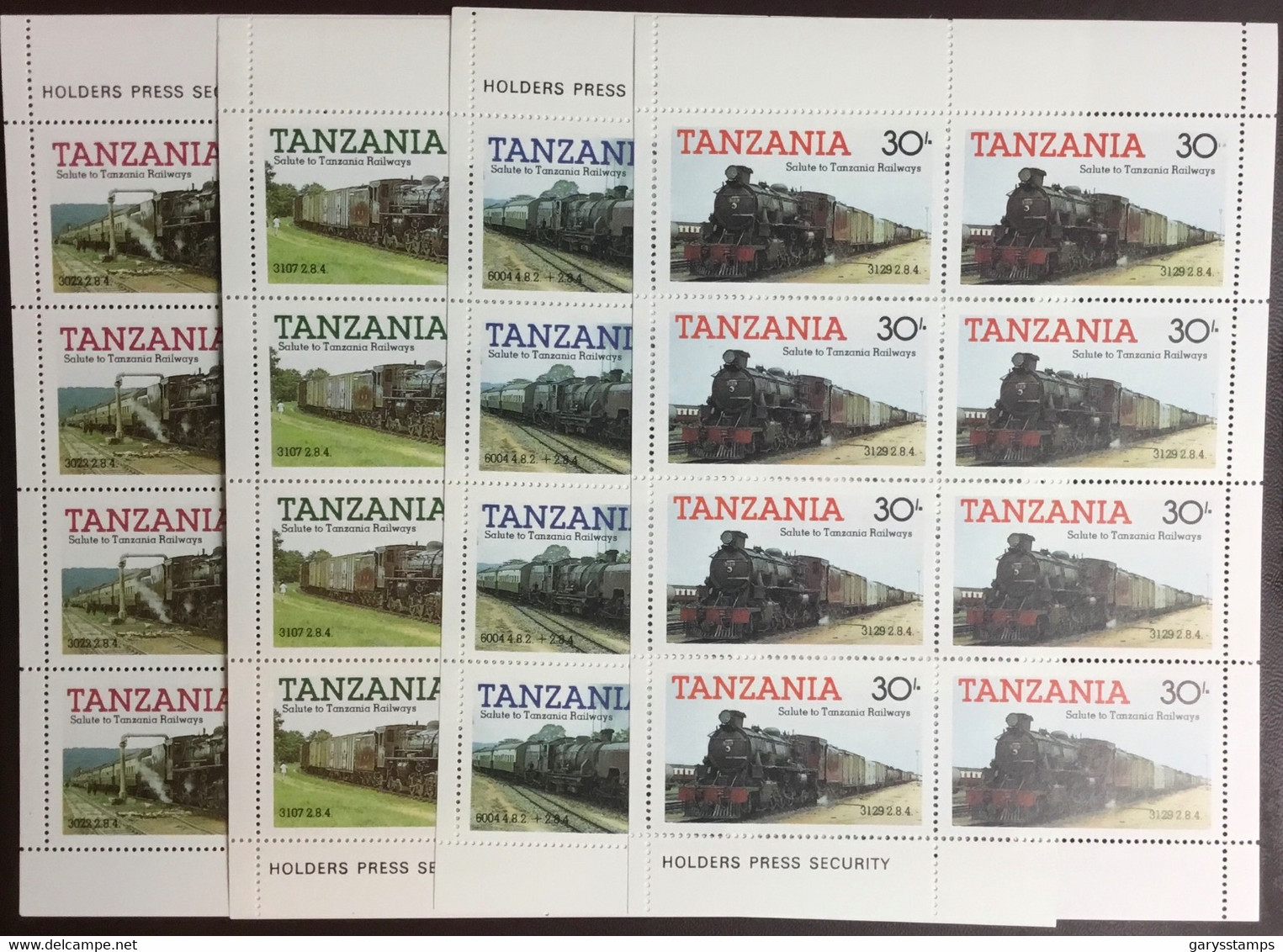 Tanzania 1985 Railway Trains Sheetlet Set MNH - Tanzania (1964-...)