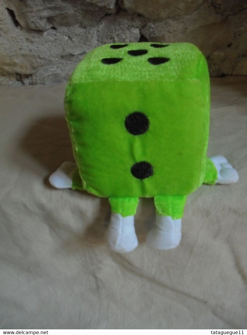 Vintage - Peluche Fantaisie à Accrocher - Gros Dé Vert "Les Dés Sont Jetés" - Sonstige & Ohne Zuordnung