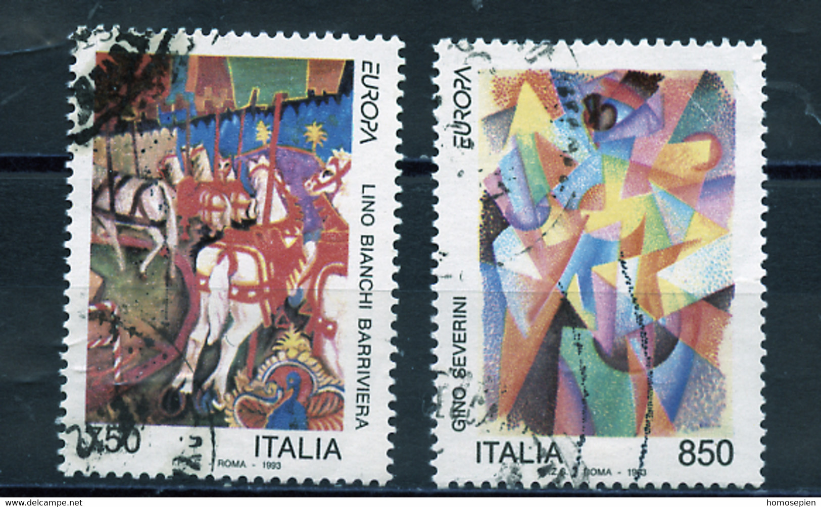 Italie - Italy - Italien 1993 Y&T N°2011 à 2012 - Michel N°2279 à 2280 (o) - EUROPA - 1991-00: Usati