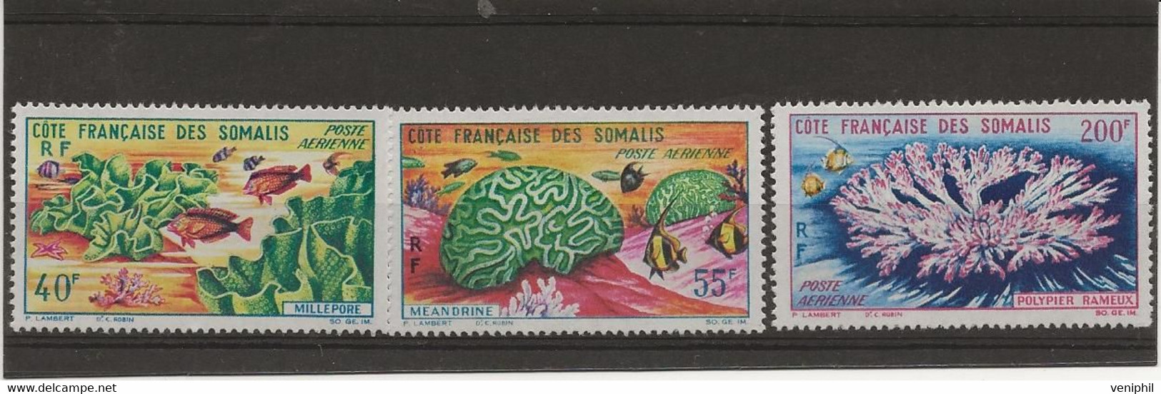 COTE DES SOMALIS - POSTE AERIENNE N° 34 A 36 NEUF CHARNIERE - COTE : 27 € -ANNEE 1963 - Nuovi