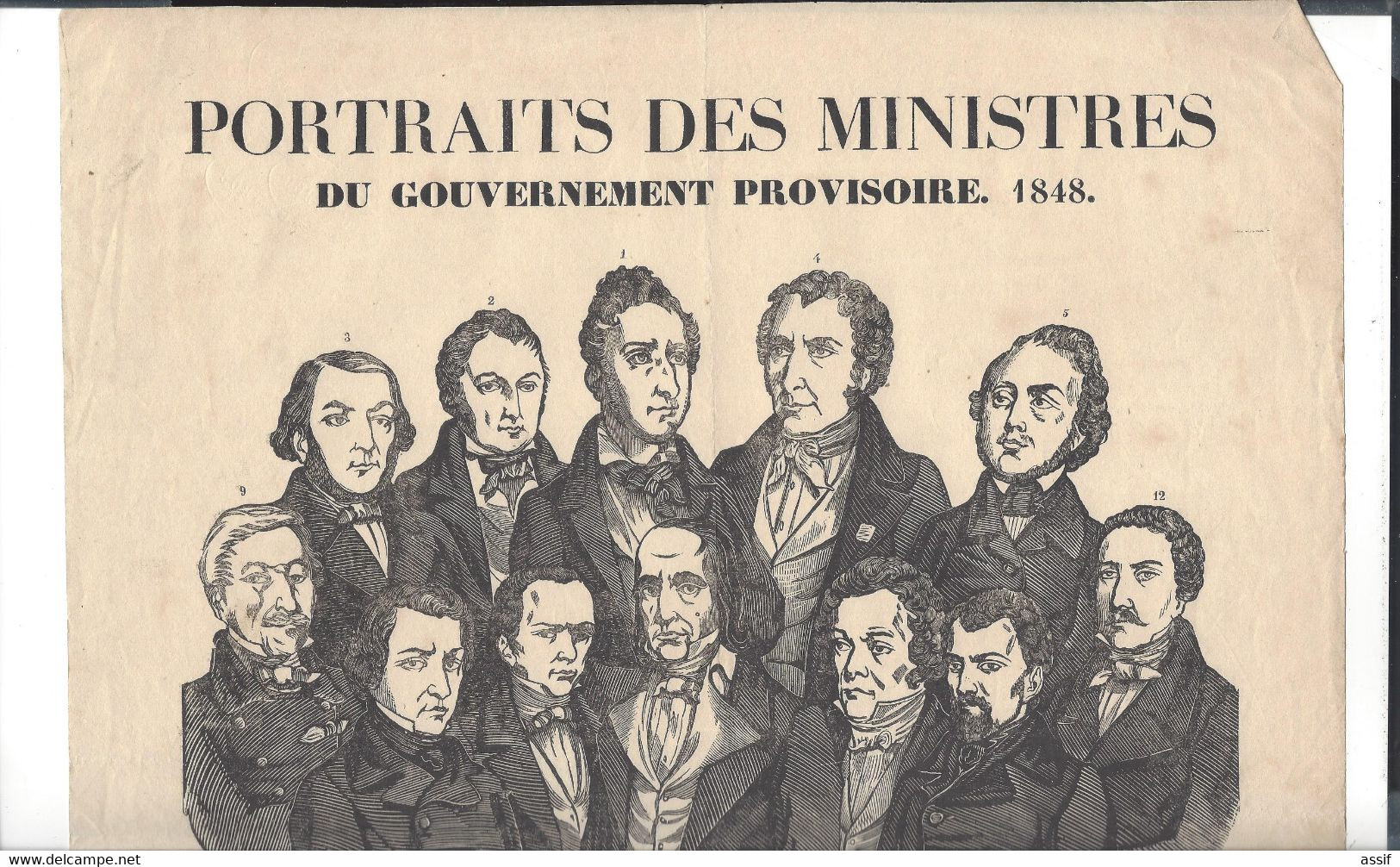 Affiche Placard " Portraits Des Ministres Du Gouvernement Provisoire  1848 " - Posters