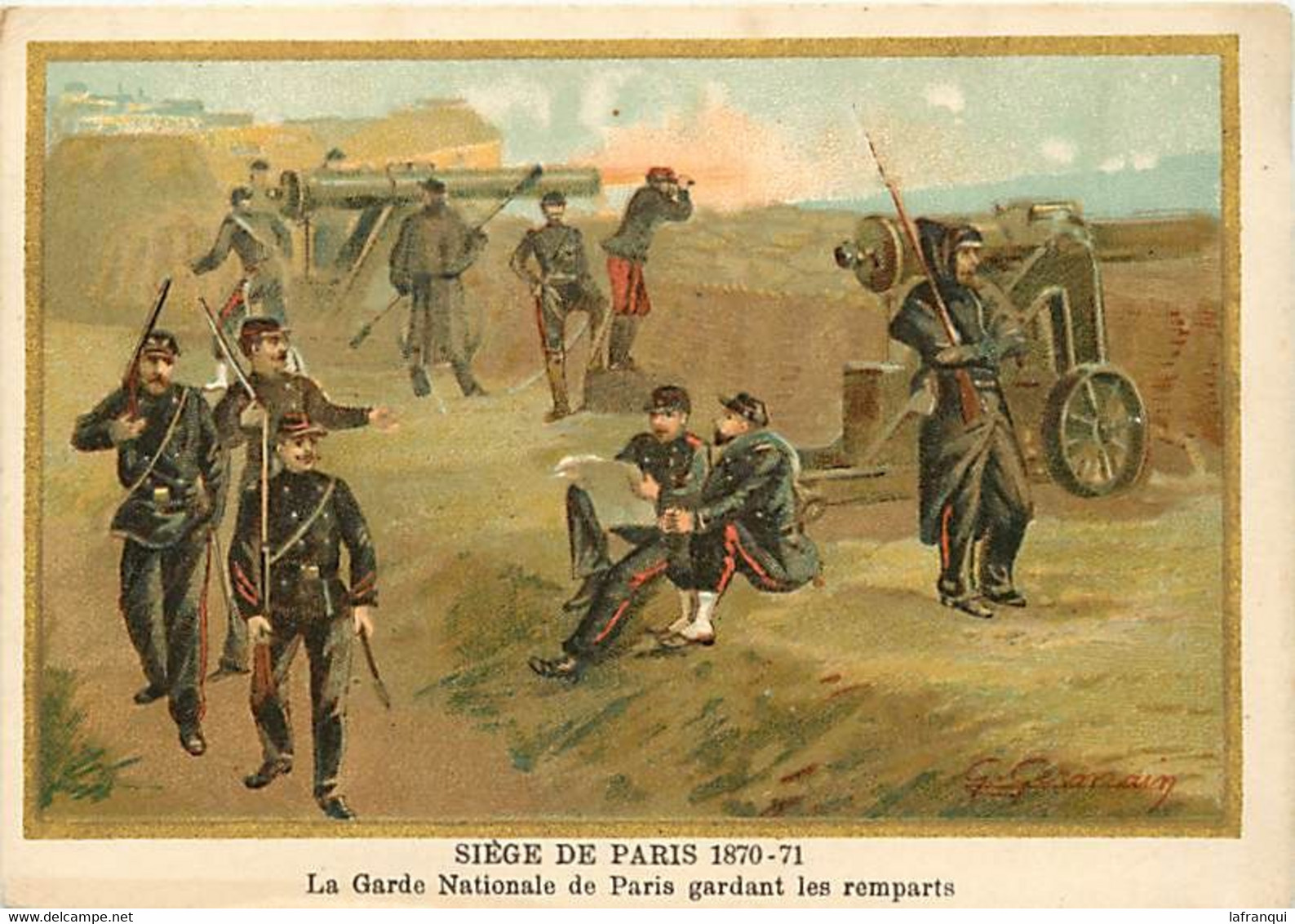 Themes Div-ref FF420-guerre 1870-71- Illustrateur Germain -siege De Paris - La Garde Nationale Gardant Les Remparts  - - Andere Kriege