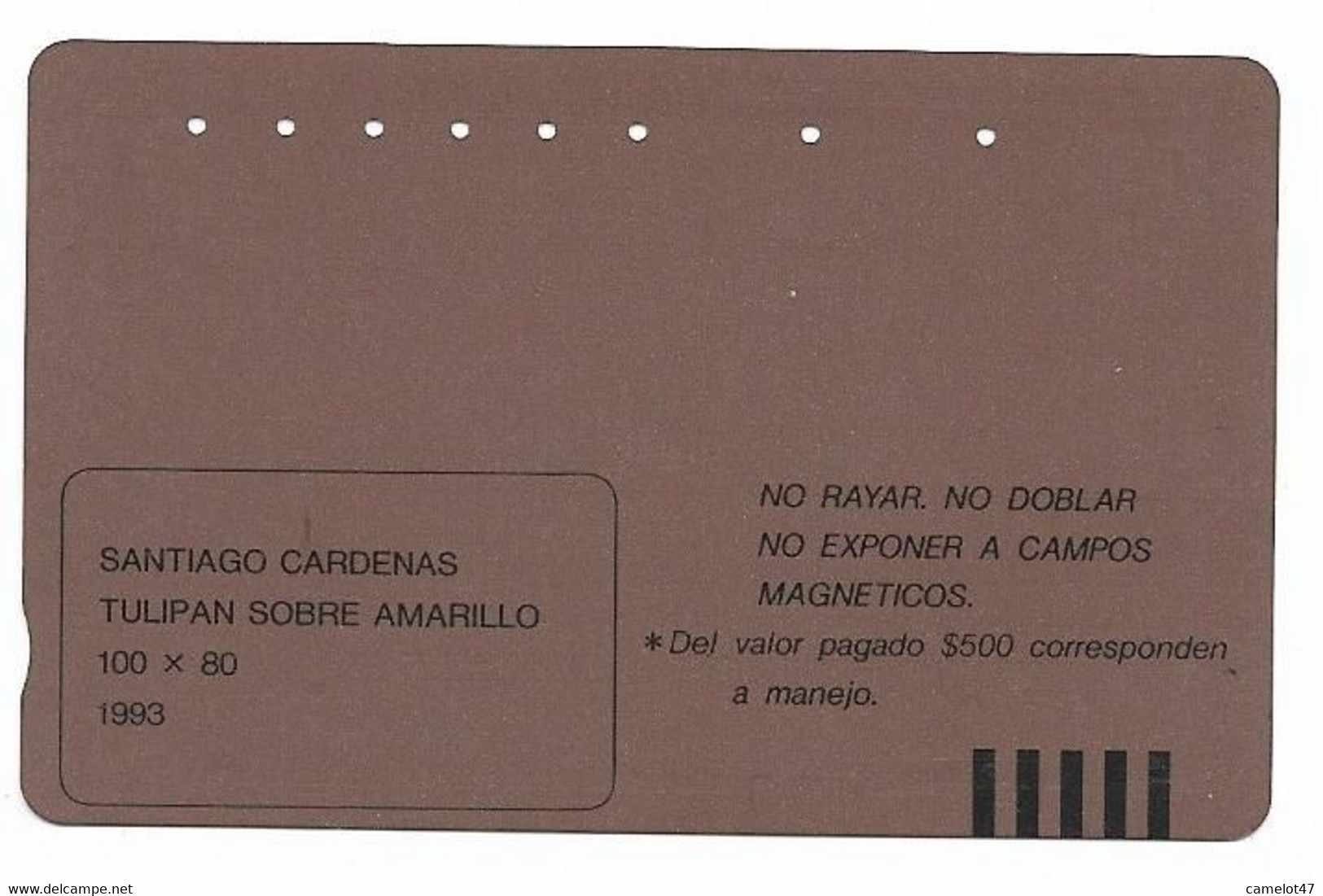 Colombia Tamura Used Phone Card, No Value, Collectors Item. Painting # Colombia-15 - Kolumbien