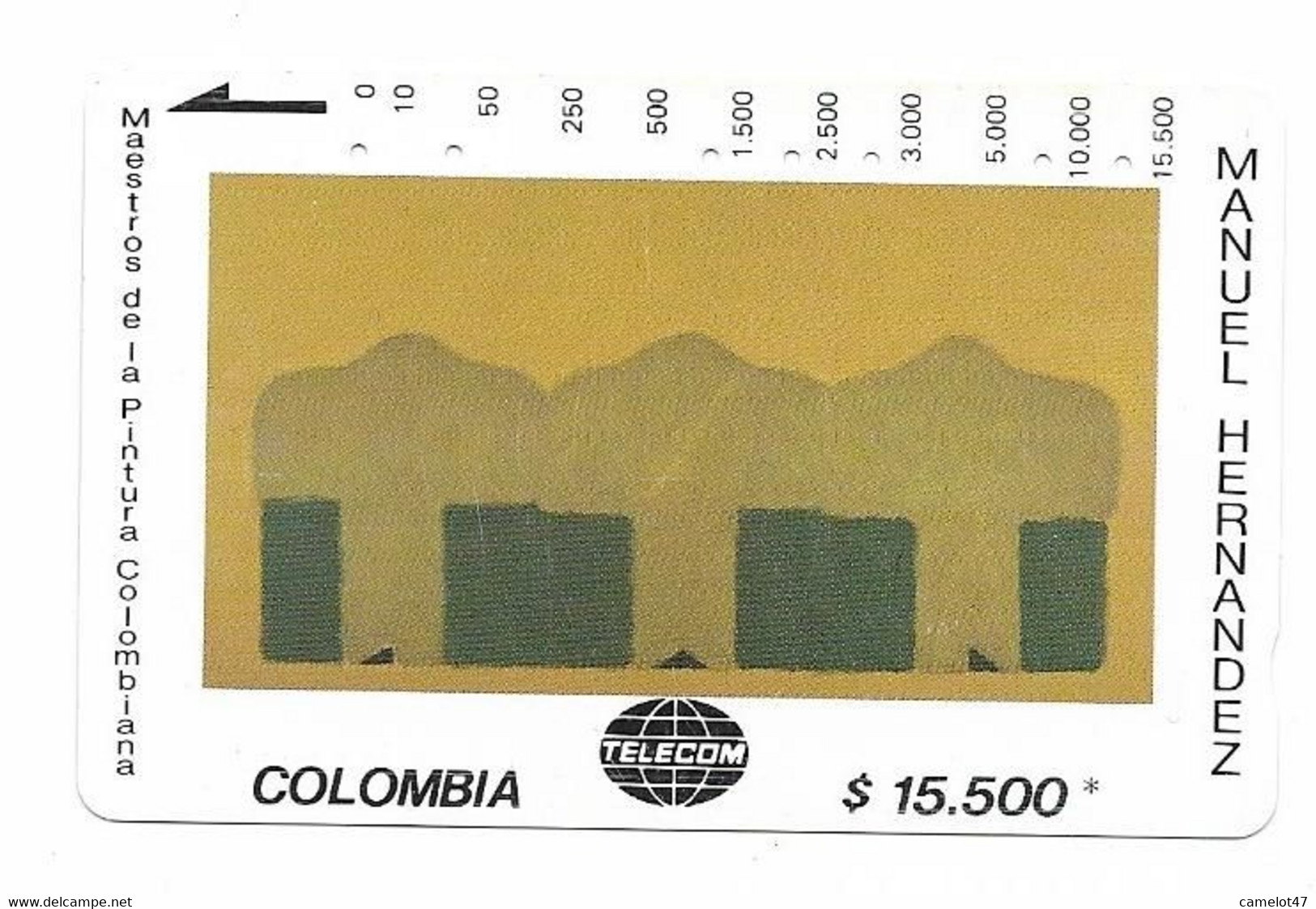 Colombia Tamura Used Phone Card, No Value, Collectors Item. Painting # Colombia-23 - Colombia