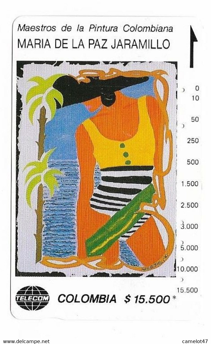 Colombia Tamura Used Phone Card, No Value, Collectors Item. Painting # Colombia-25 - Colombia