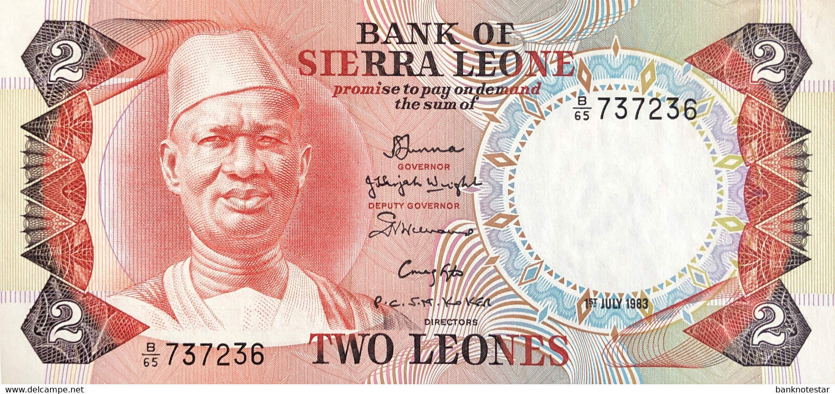 Sierra Leone 2 Leone, P-6f (1.7.1983) - AU+ - Sierra Leona