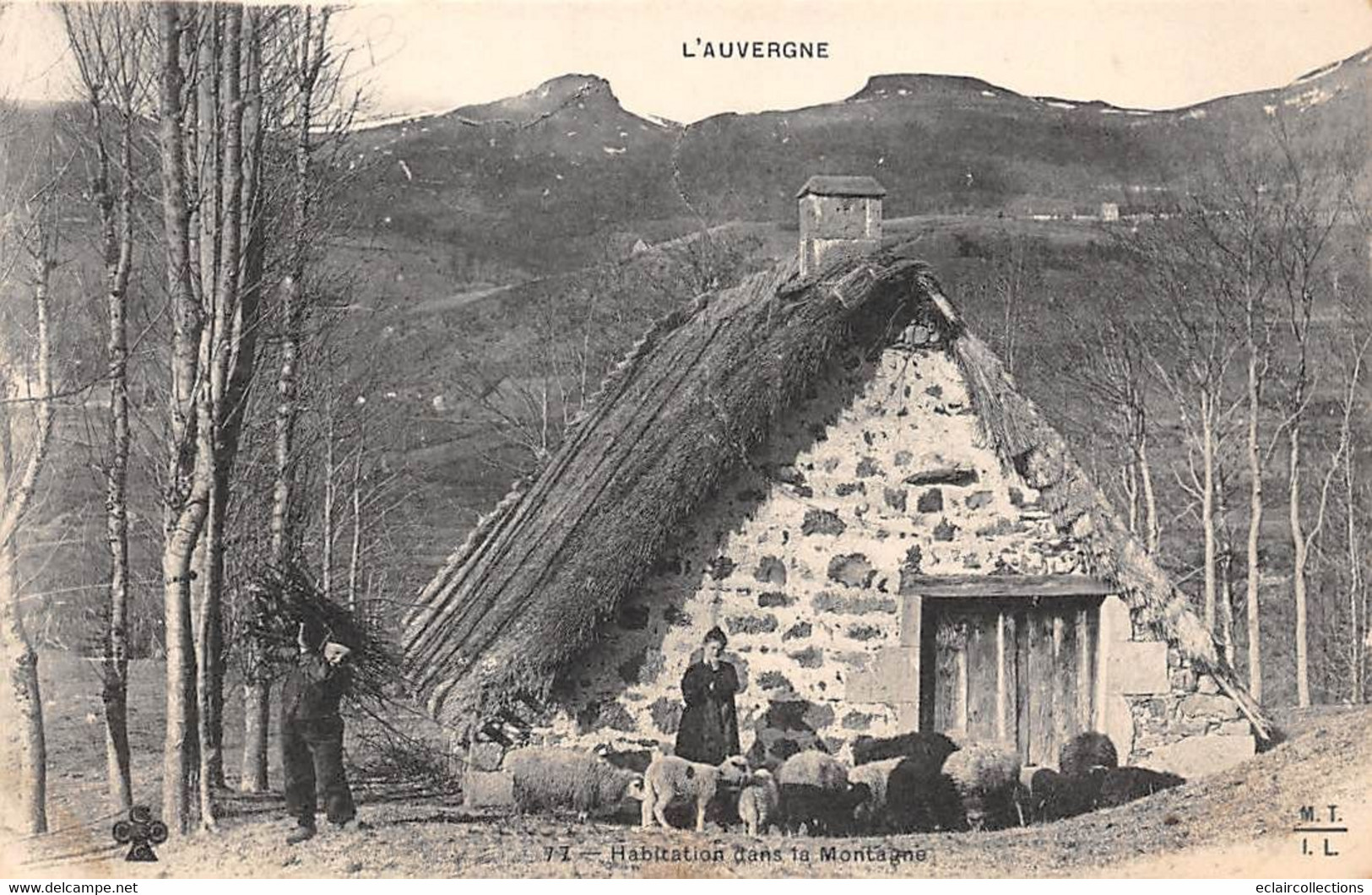 Non Localisé. Auvergne. Cantal       15    Habitation Dans La Montagne  M T I L 77    (Voir Scan) - Andere & Zonder Classificatie