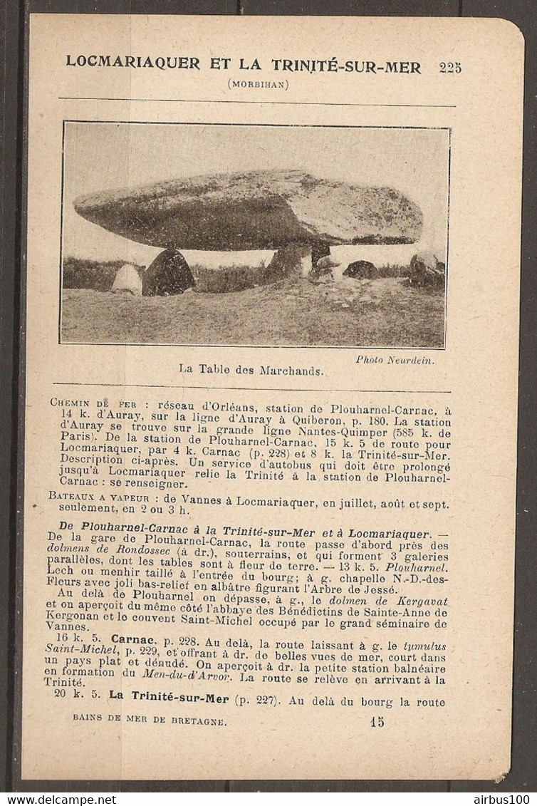 1921 LOCMARIAQUER ET LA TRINITE SUR MER CHEMIN DE FER RESEAU D'ORLEANS STATION DE PLOUHARNEL CARNAC - MENHIR - Railway