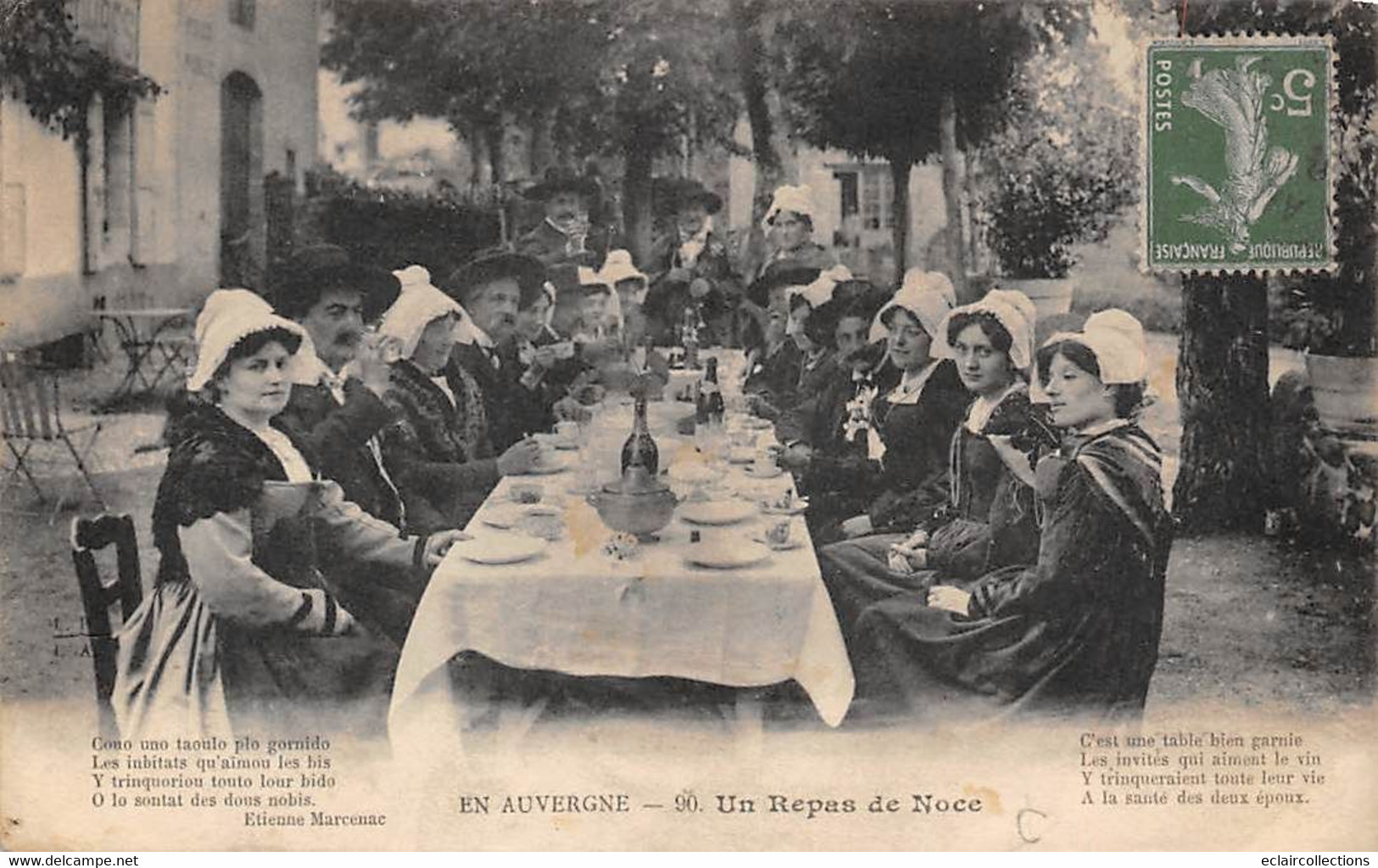 Non Localisé. Auvergne. Cantal       15    Un Repas De Noce   90     (Voir Scan) - Autres & Non Classés