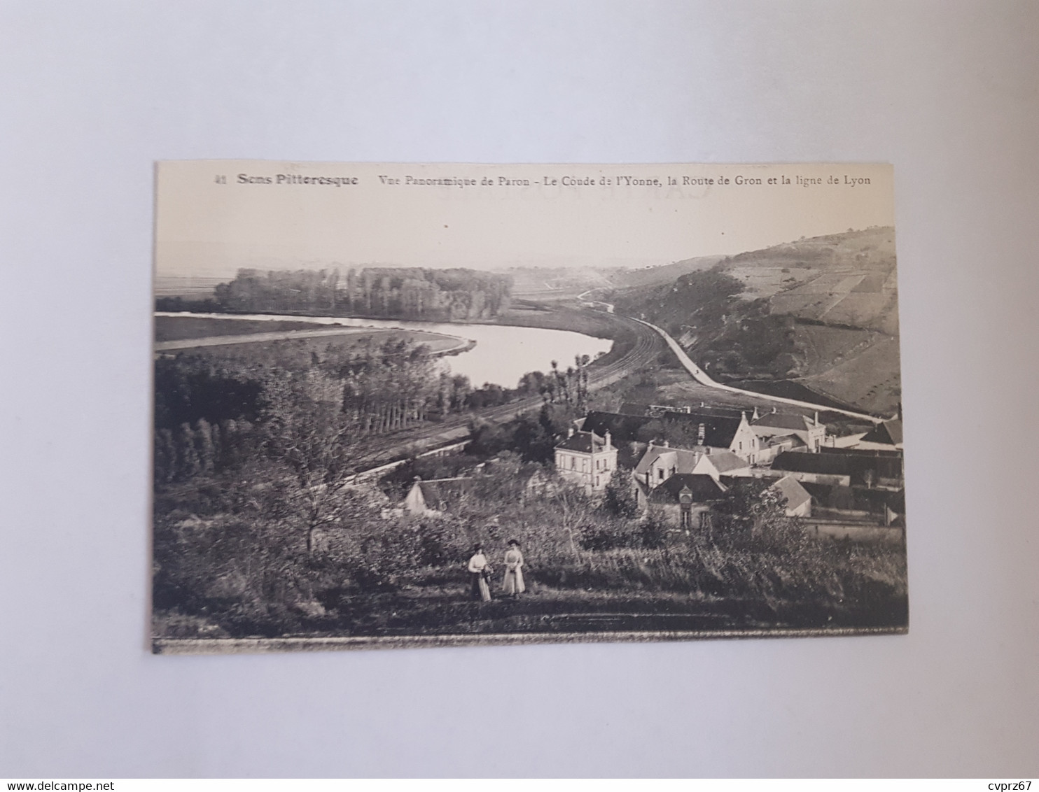 CPA Paron 89, Vue Panoramique, Le Coude De L'yonne, La Route De Gron Et La Ligne De Lyon, Sens Pittoresque - Paron