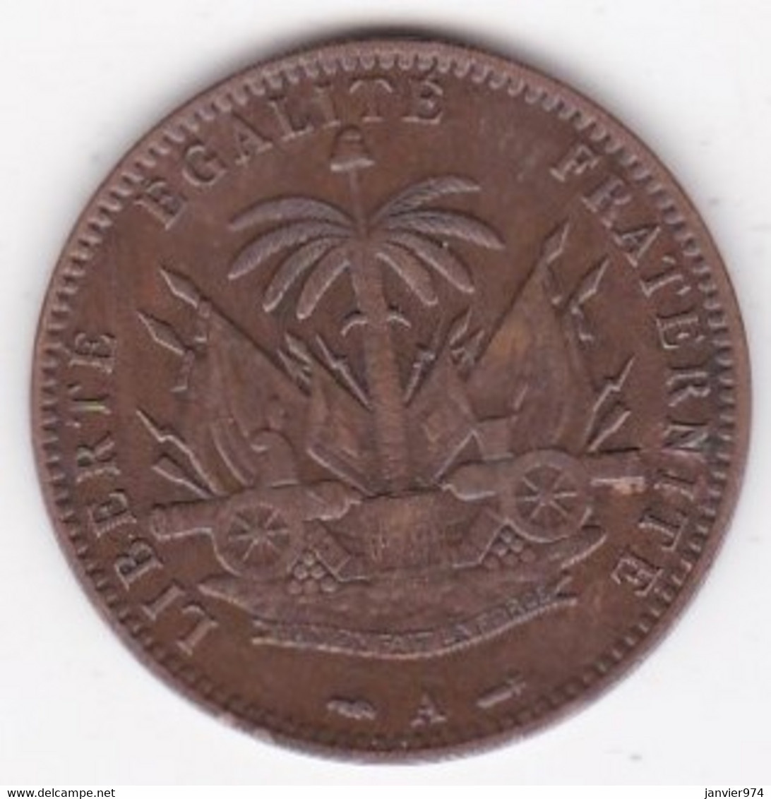 REPUBLIQUE D'HAITI. 1 CENTIME 1886 Paris AN 83. BRONZE .KM# 48 - Haïti
