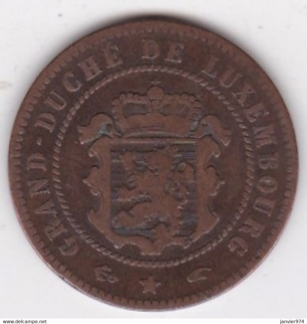 Luxembourg 5 Centimes 1855 A Paris, Guillaume III, En Bronze , KM# 22 - Luxemburgo