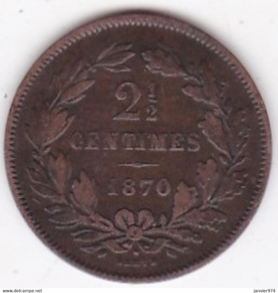 Luxembourg 2 1/2 Centimes 1870, Petit Point Sur "BARTH" William III, L#266-4 - Luxembourg