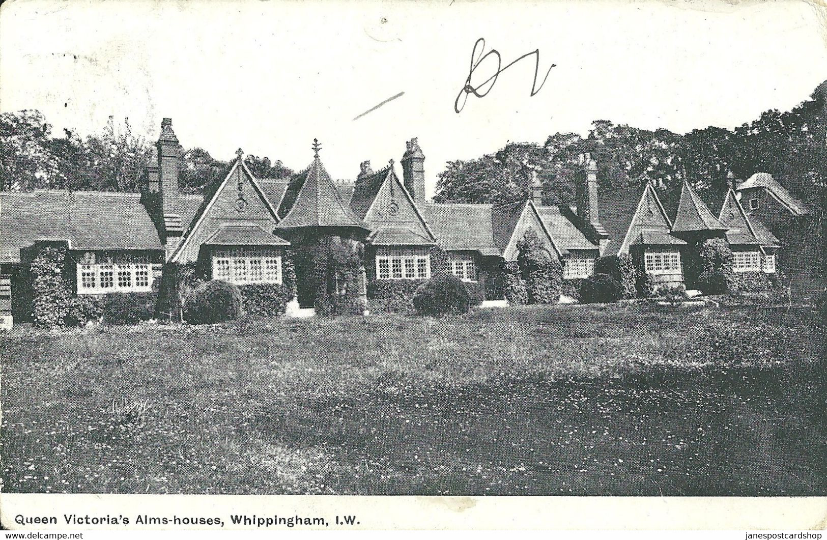 QUEEN VICTORIA'S ALMS-HOUSES - WHIPPINGHAM - I.O.W. WITH FRENCH CHARGE MARKS AND 10 CENTIME POSTAGE DUE STAMP 1904 - Andere & Zonder Classificatie