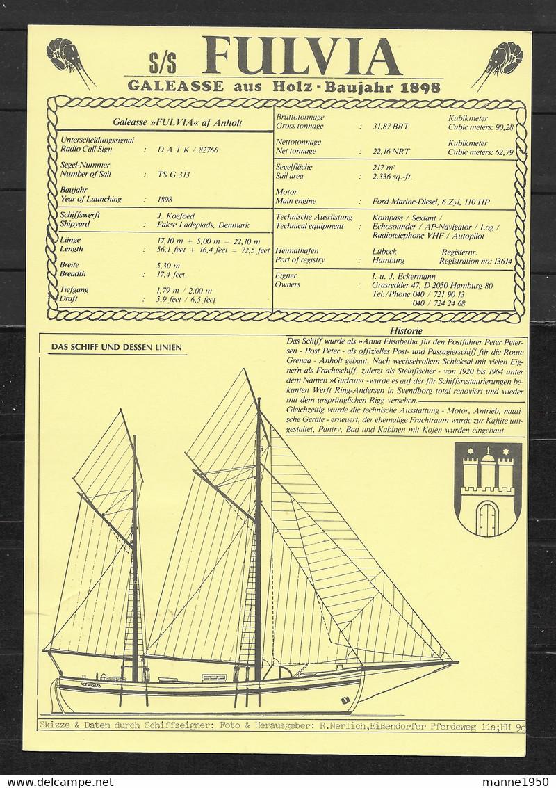 BRD/Bund 1990 Fulvia Galeasse Aus Holz - Baujahr 1898 - Covers & Documents