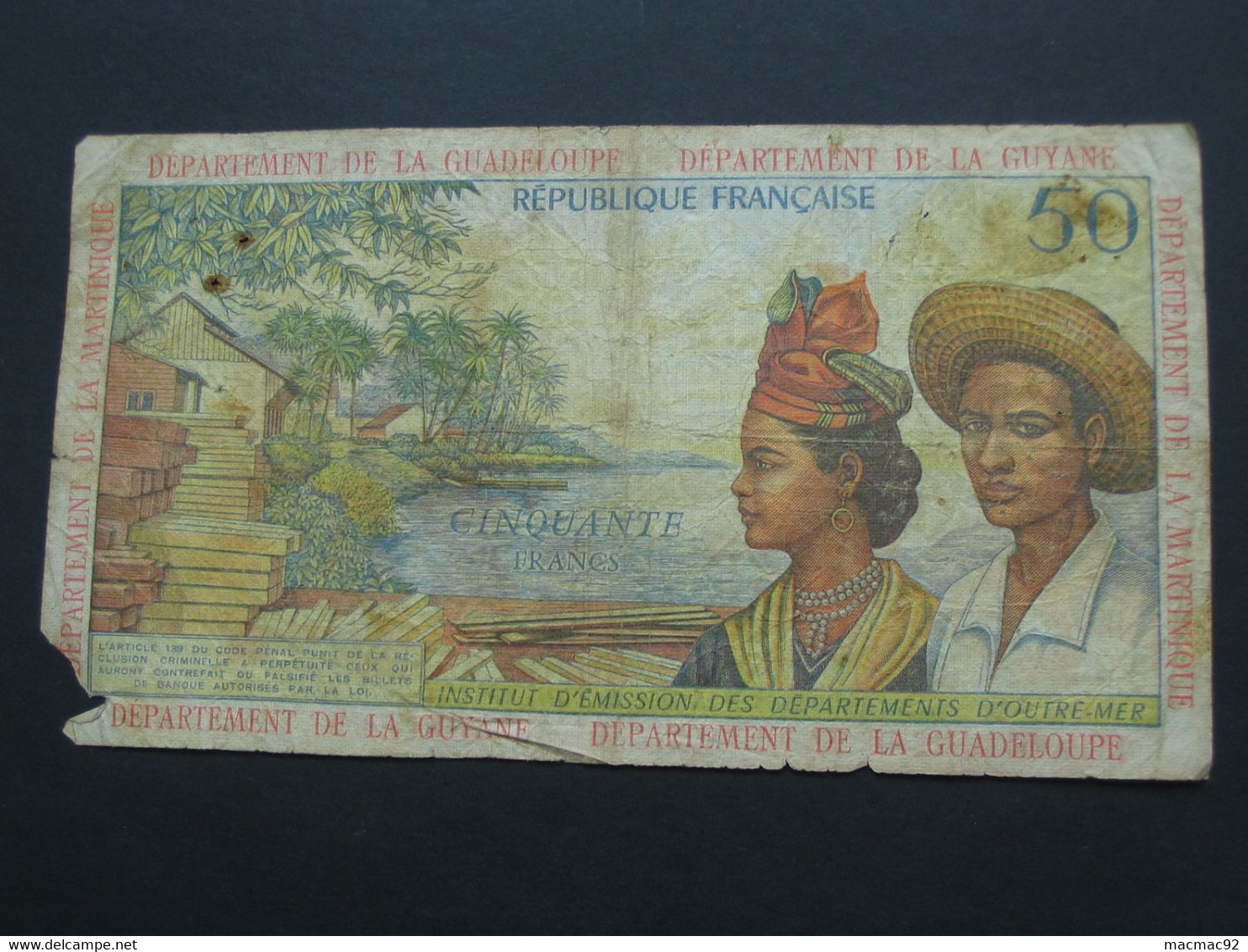 RARE  50 Francs 1964 - Département De La Guadeloupe, De La Guyane, De La Martinique   **** EN ACHAT IMMEDIAT **** - French Guiana