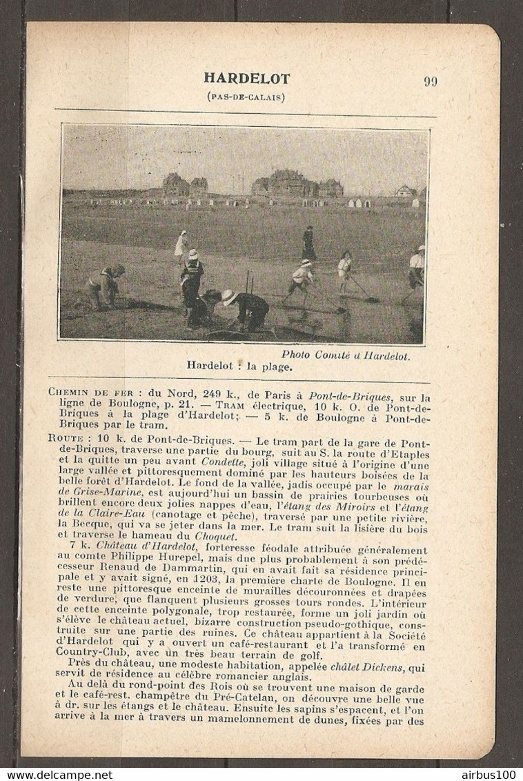 1923 HARDELOT CHEMIN DE FER DU NORD A 249 KM DE PARIS SUR LA LIGNE DE BOULOGNE - TRAM ELECTRIQUE PONT DE BRIQUE - Ferrocarril