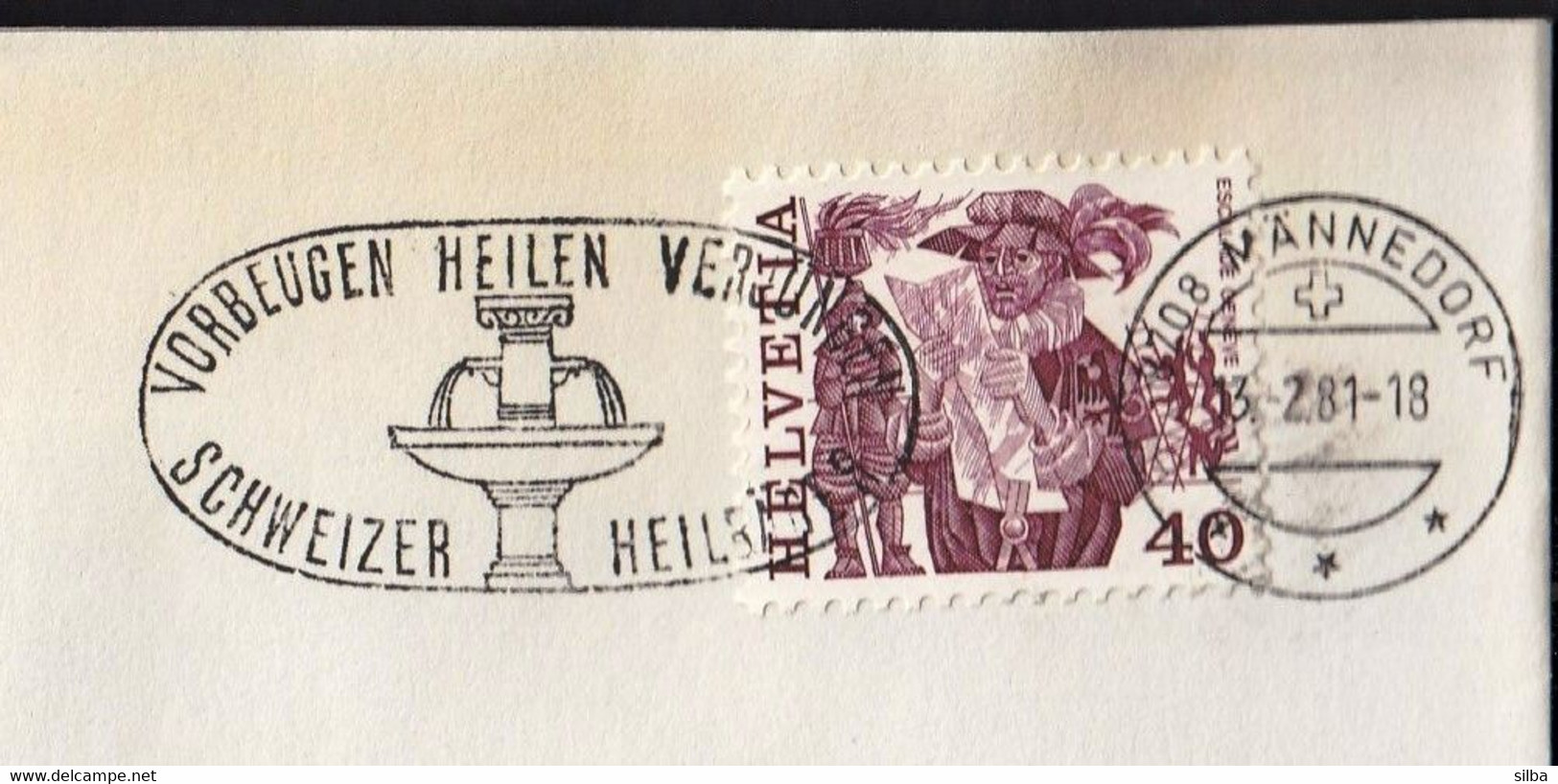 Switzerland Mannedorf 1981 / Vorbeugen Heilen Verjungen Schweizer Heilbäder / Spa / Health Resort / Machine Stamp - Bäderwesen