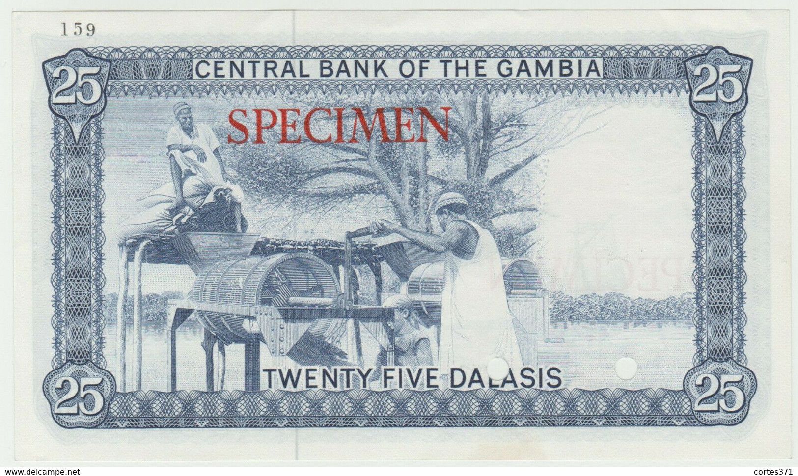 Gambia 25 Dalasis 1972 P-7s UNC - SPECIMEN - RARE - Gambie