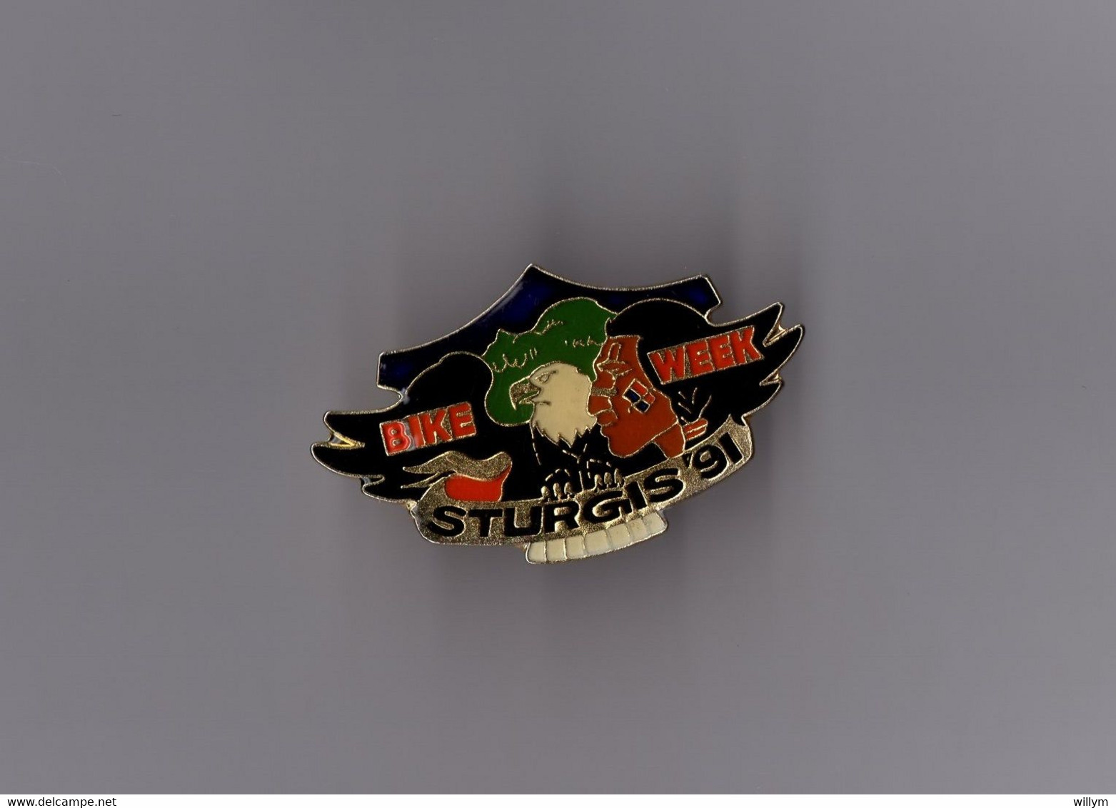 Pin's Harley Davidson / Bike Week 1991 Sturgis (époxy Double Attache) - Motorfietsen