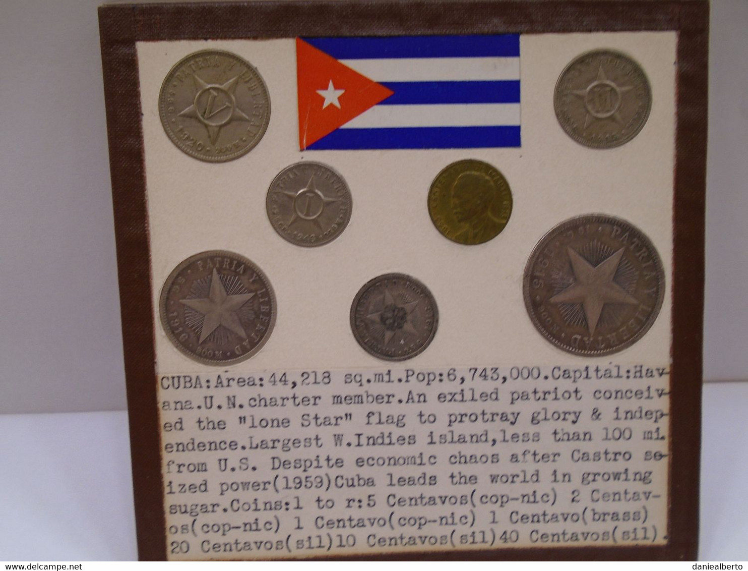 Cuba,(2)0.01 Cent 1946,1953(BRONCE),0.02 Cents 1915,0.10 Cents 1916,0.05 Cents 1920,0.20 Cents 1916,0.40 Cents 1915. XF. - Cuba