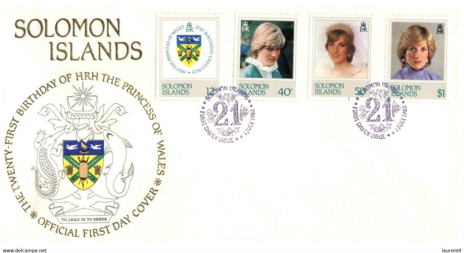 (P 16) Solomons Islands - FDC Cover - 1982 - Pricess Diana - Salomoninseln (Salomonen 1978-...)