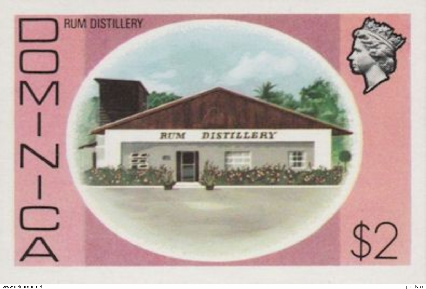 DOMINICA 1975 Rum Distillery Alcohol $2 IMPERF. - Vins & Alcools