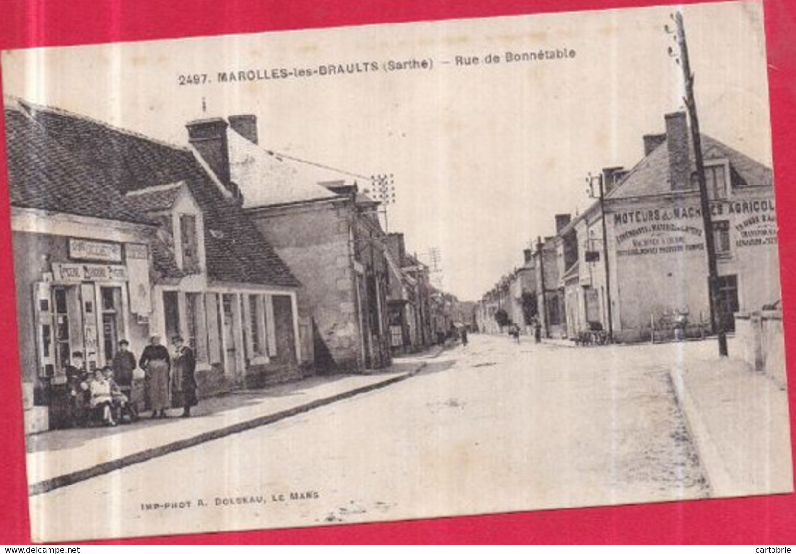 Dépt 72 - MAROLLES-LES-BRAULTS - Rue De Bonnétable - Animée - Épicerie Mercerie Poterie GODET - Marolles-les-Braults