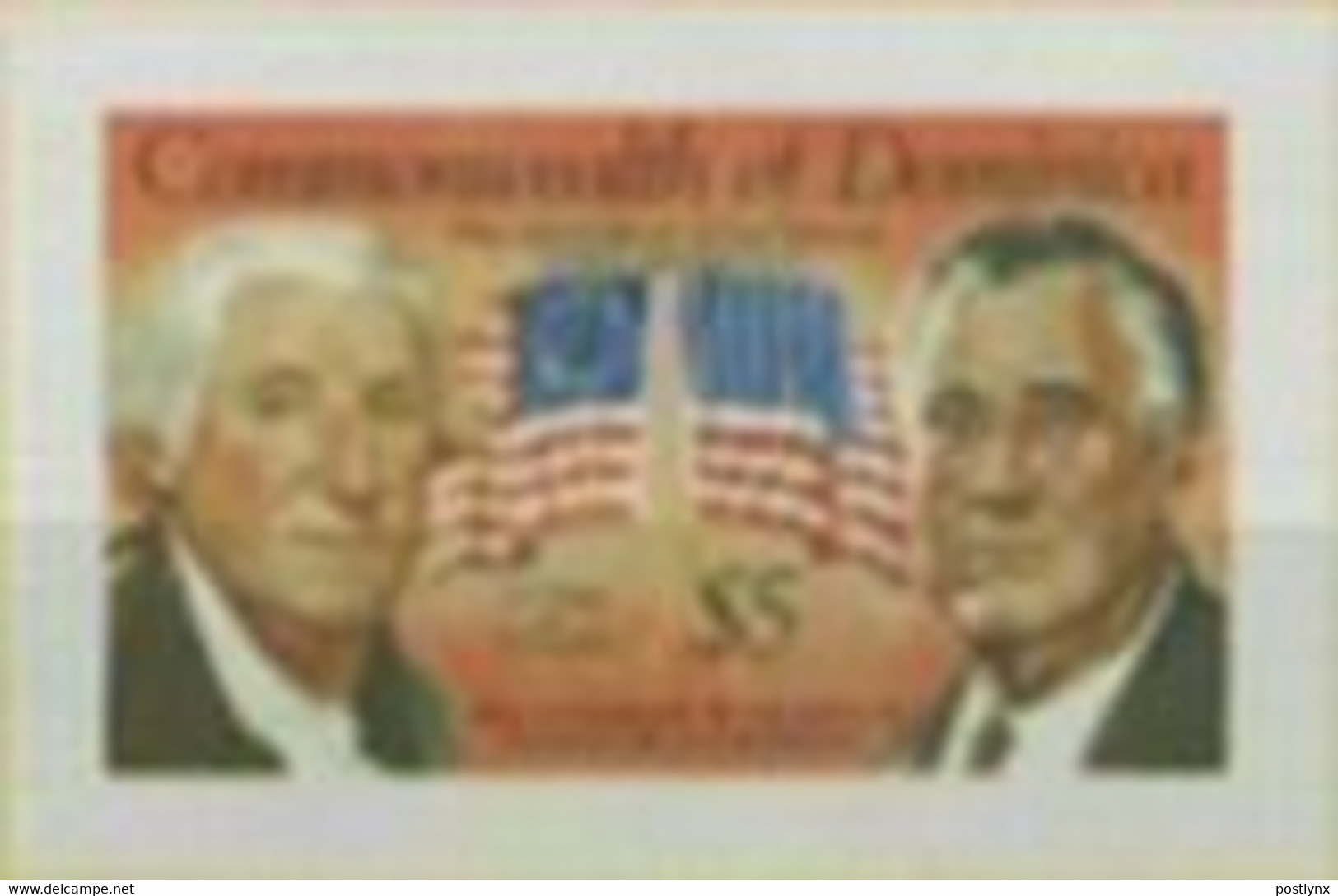 DOMINICA 1982 George Washington Theodore Roosevelt Jr.$5 Flags Bells IMPERF.(fr.sheetlet) - Horlogerie