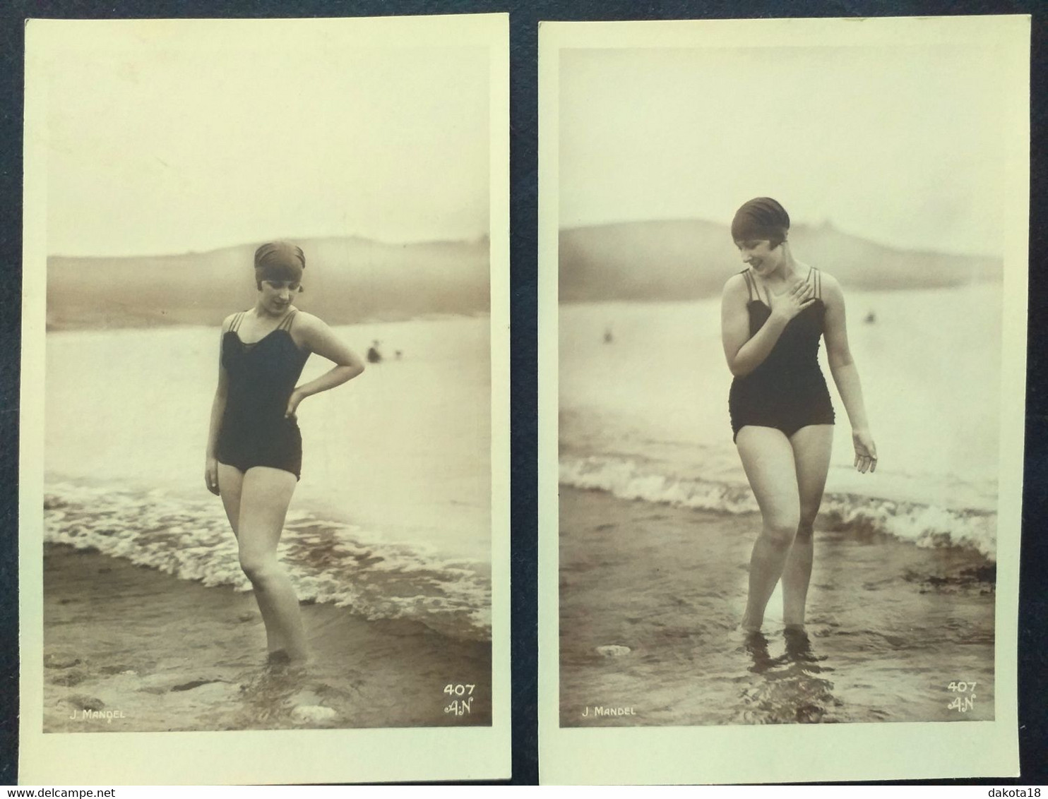 5 Photos Originales , Jeune Femme Sur La Plage .......format Carte Postale - Pin-Ups