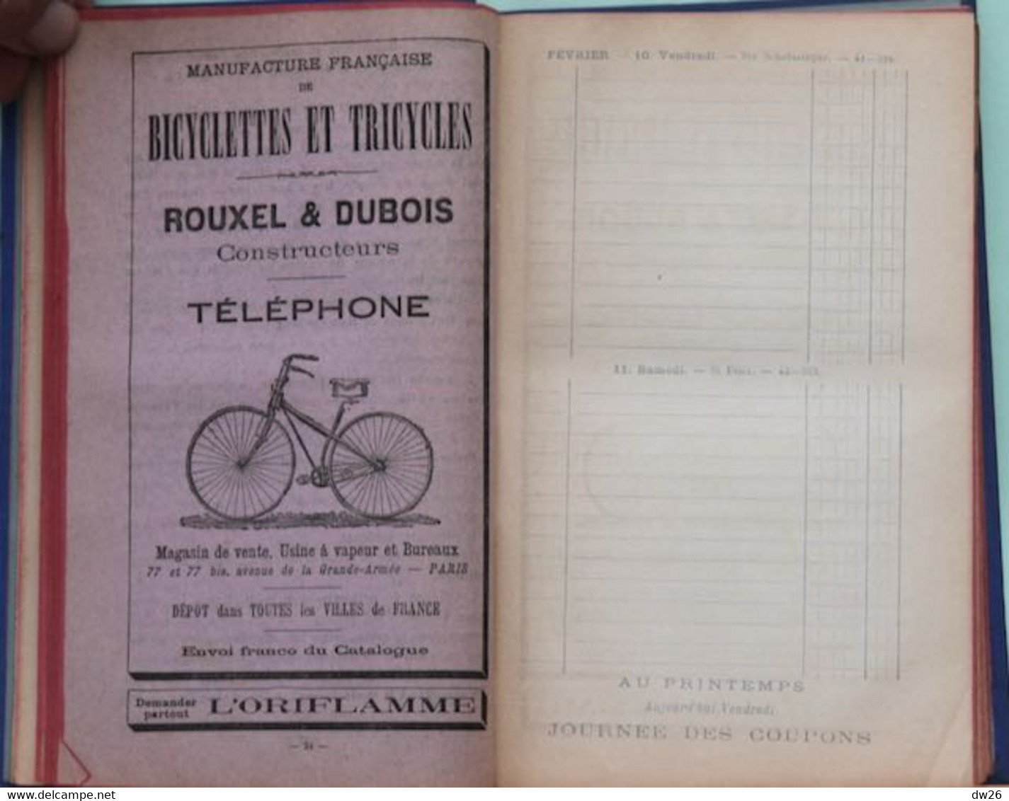 Agenda Des Grands Magasins Du Printemps 1893 - Nombreuses Histoires Et Publicités (Théâtre, Parfums, Presse...) - Terminkalender Leer